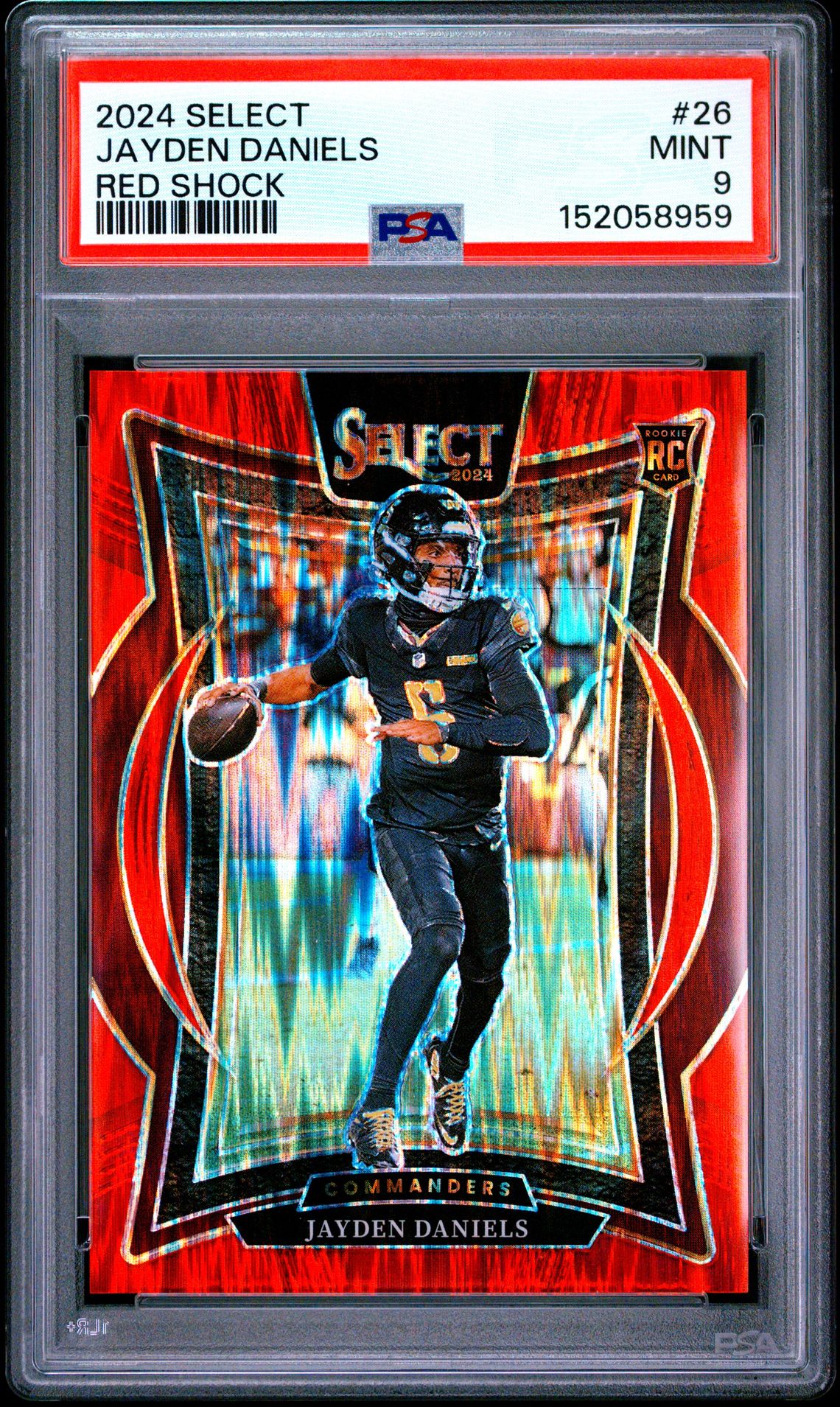 2024 Panini Select Jayden Daniels #26 (Red Shock) Mint 9 front