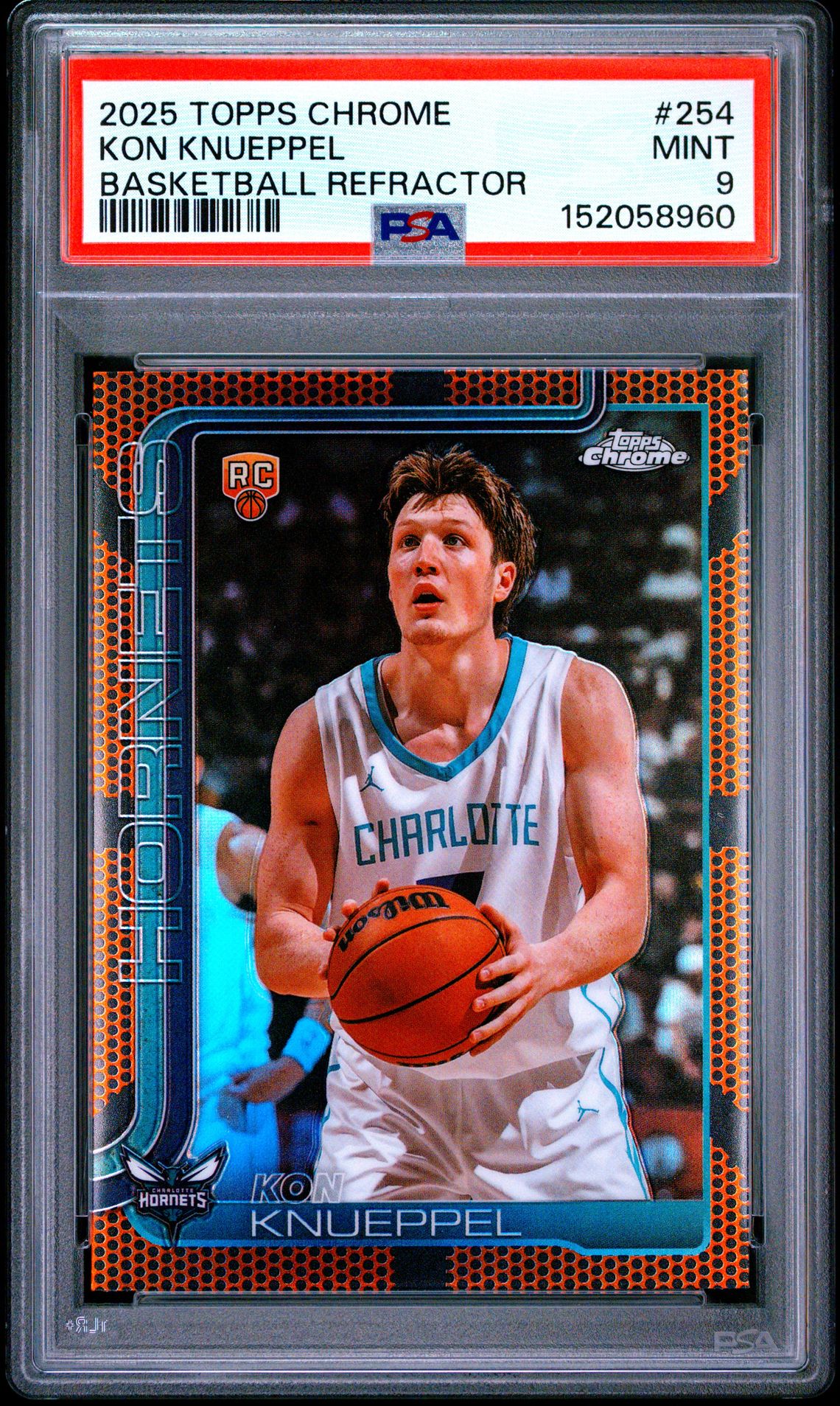 2025 Topps Chrome Kon Knueppel #254 (Basketball Refractor) Mint 9 front