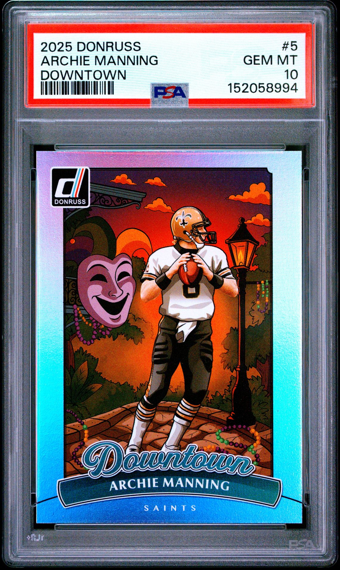 2025 Panini Donruss Downtown Archie Manning #5 Gem Mt 10 front