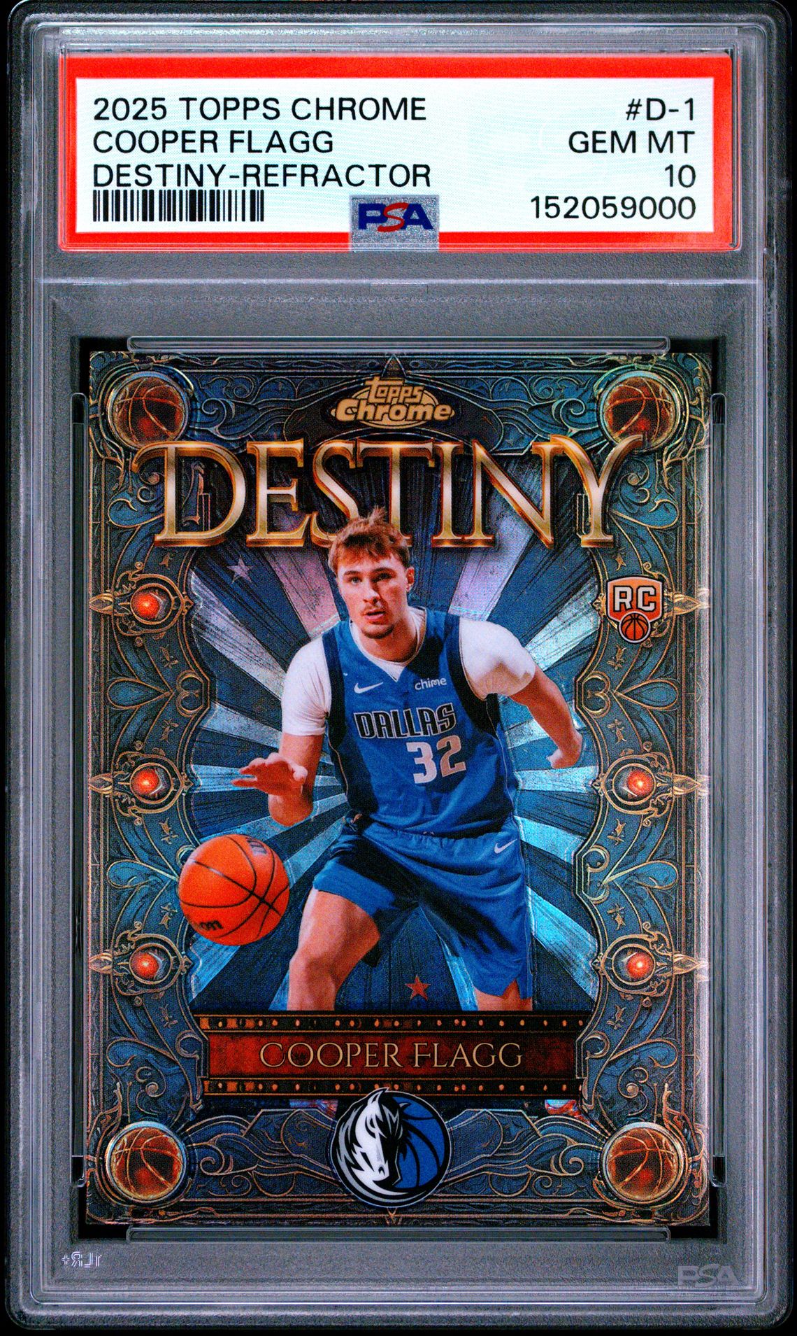 2025 Topps Chrome Destiny Cooper Flagg #D-1 (Destiny-Refractor) Gem Mt 10 front