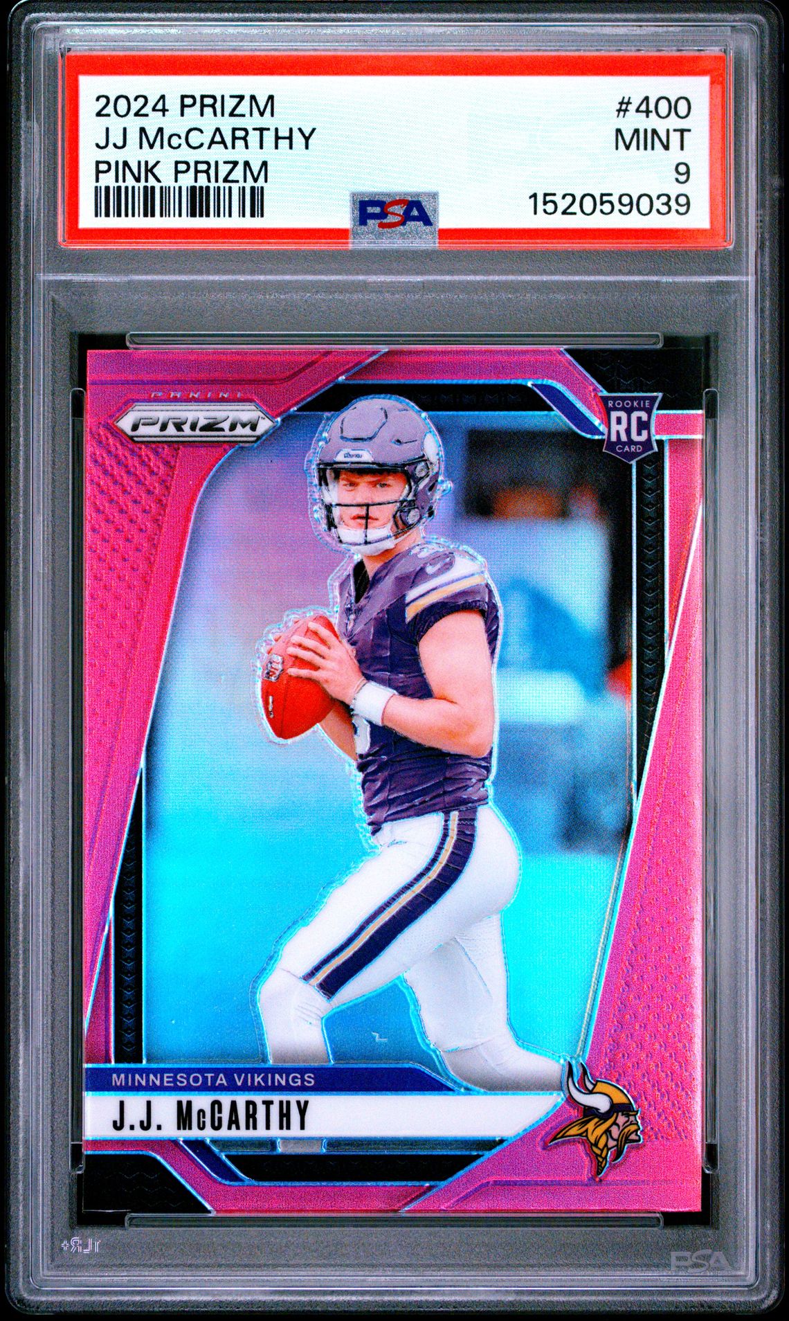 2024 Panini Prizm Jj Mccarthy #400 (Pink Prizm) Mint 9 front