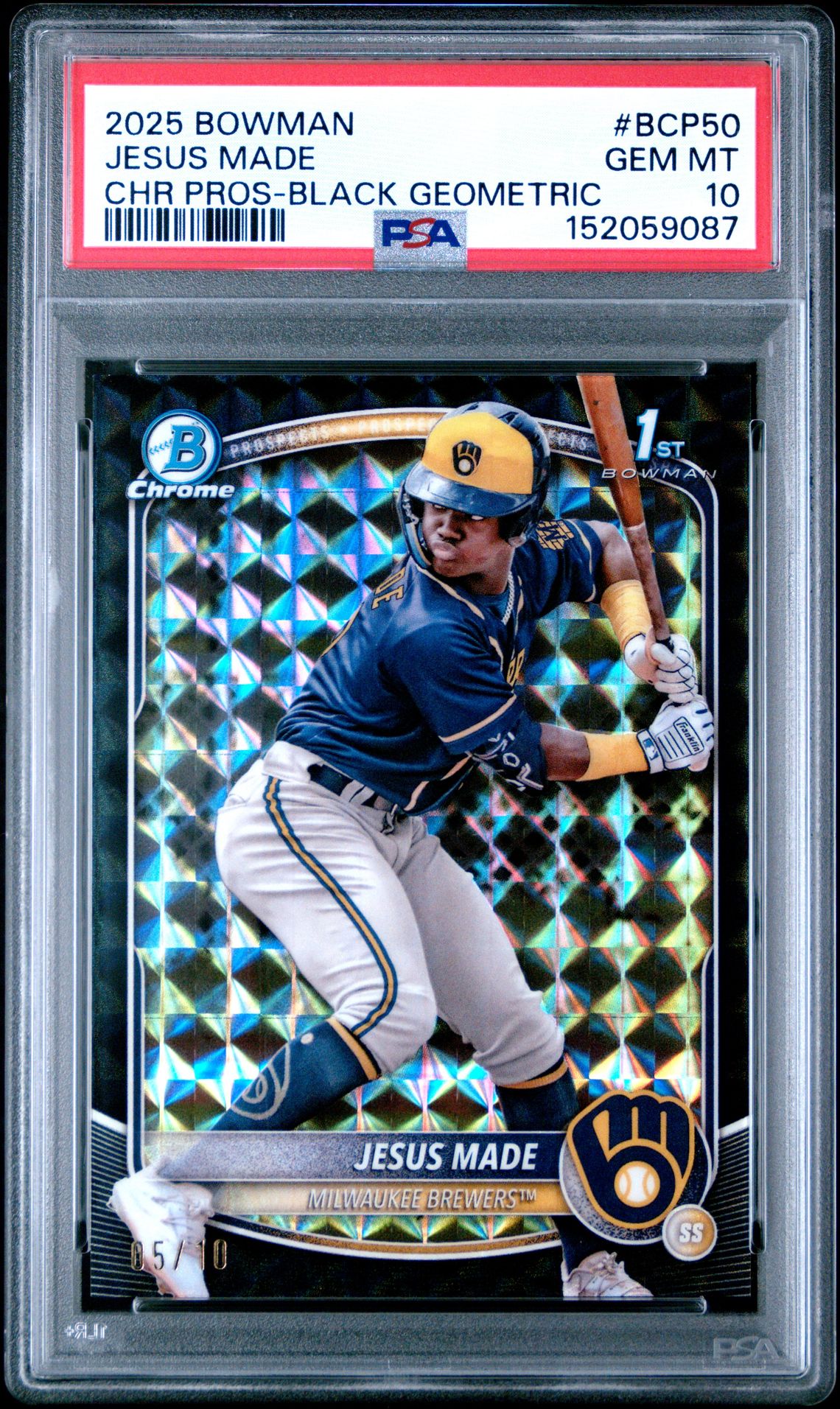 2025 Bowman BOWMAN CHROME PROSPECTS Black #BCP50 Jesus Made front