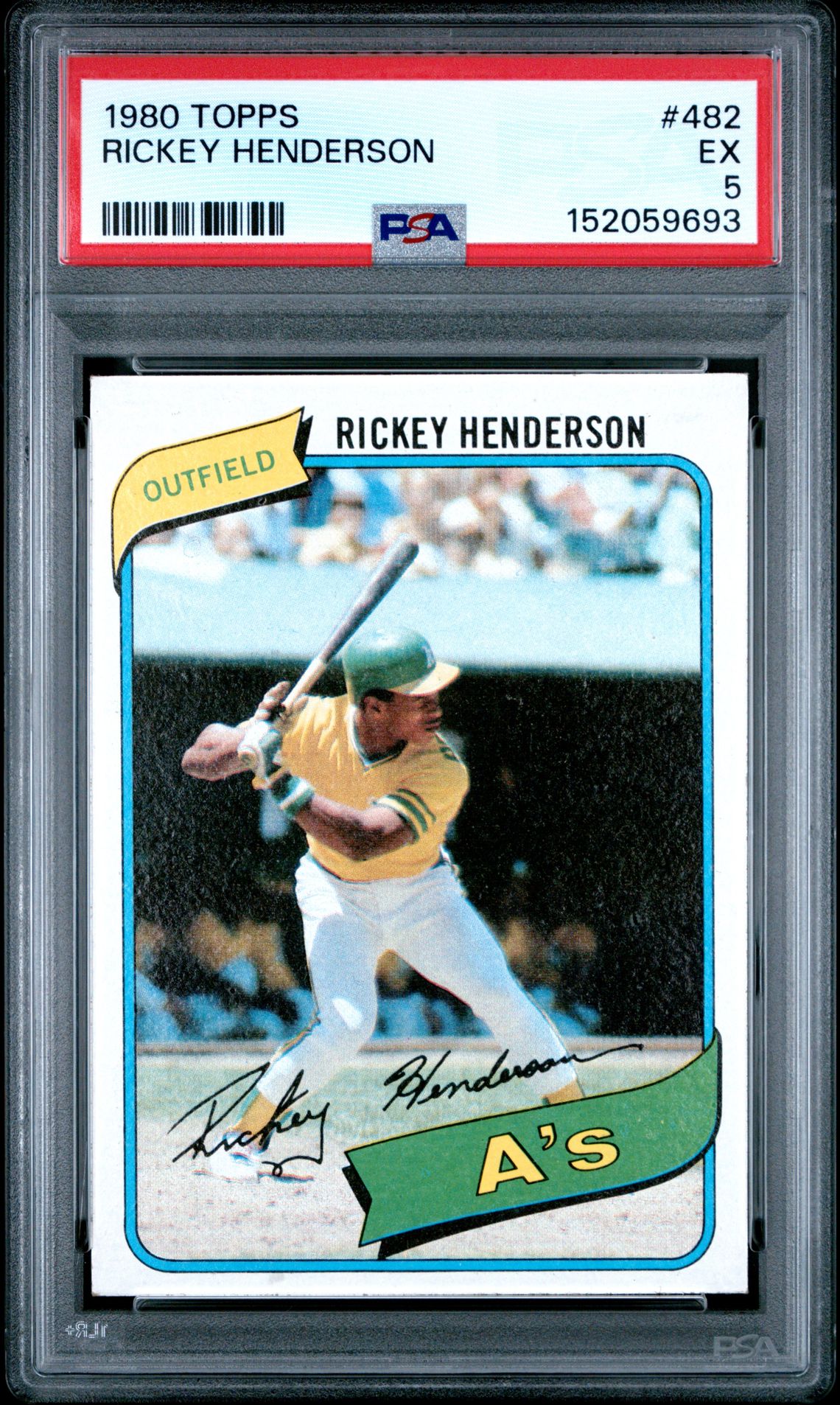 1980 Topps Rickey Henderson #482 Ex 5 front