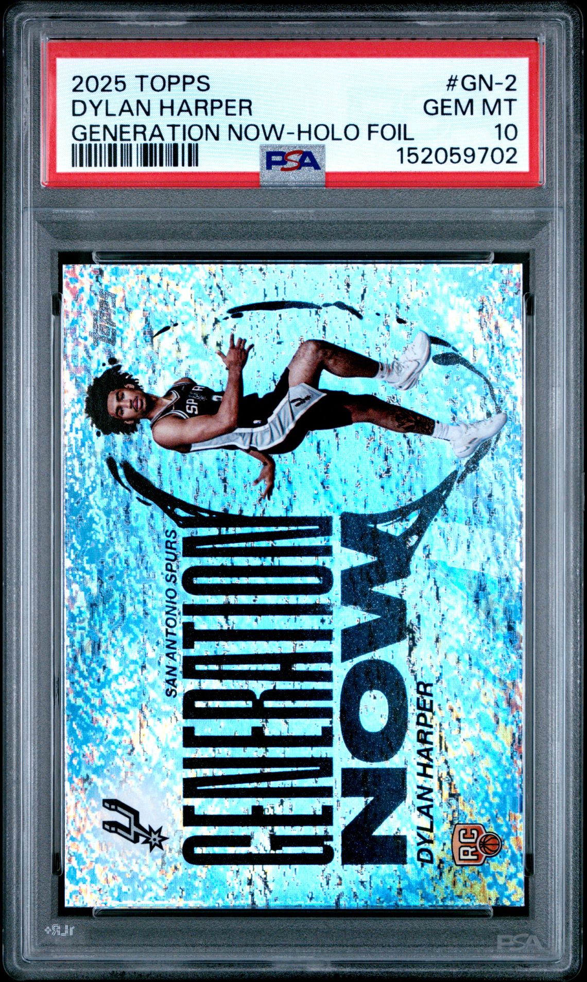 2025 Topps Generation Now Dylan Harper #Gn-2 (Generation Now-Holo Foil) Gem Mt 10 front view - PSA graded GEM MT 10