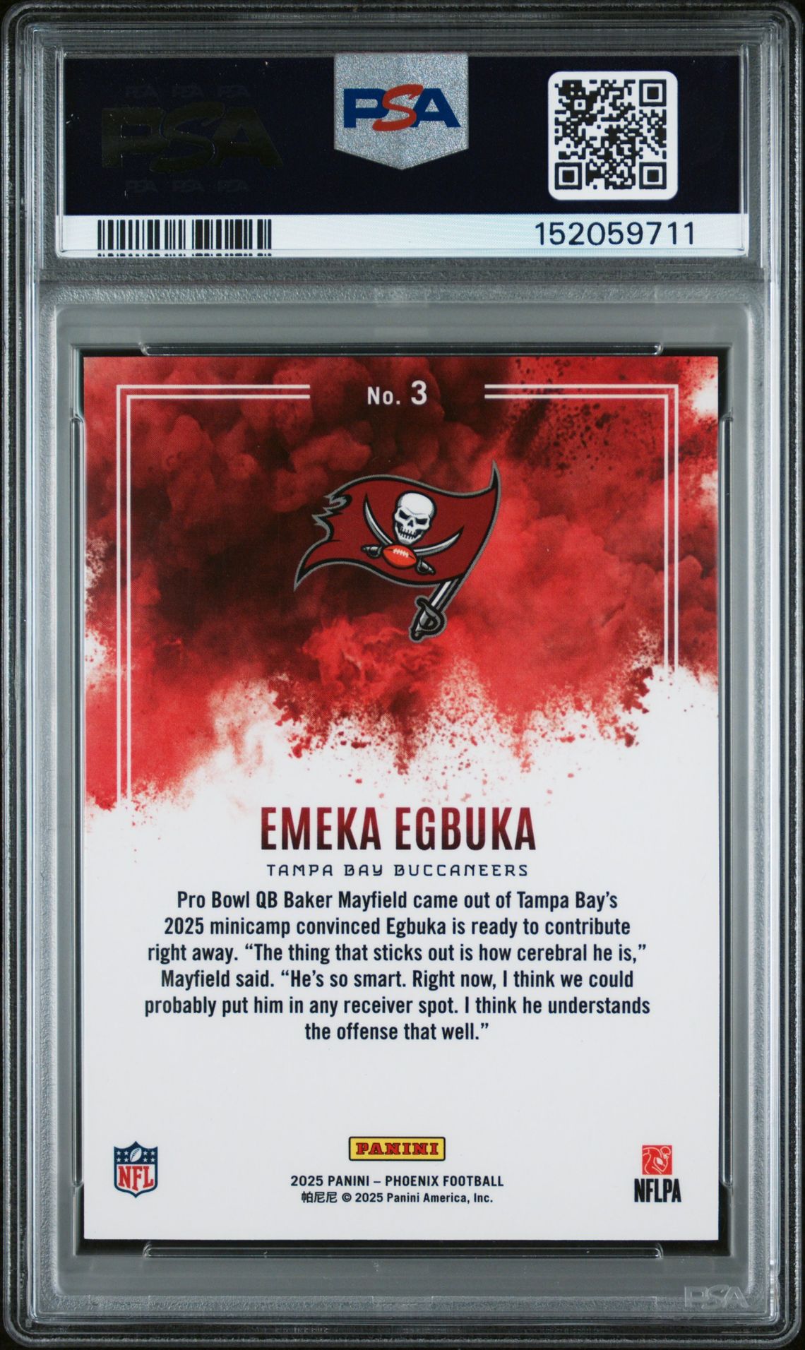 2025 Panini Phoenix Color Blast Emeka Egbuka #3 Mint 9 back