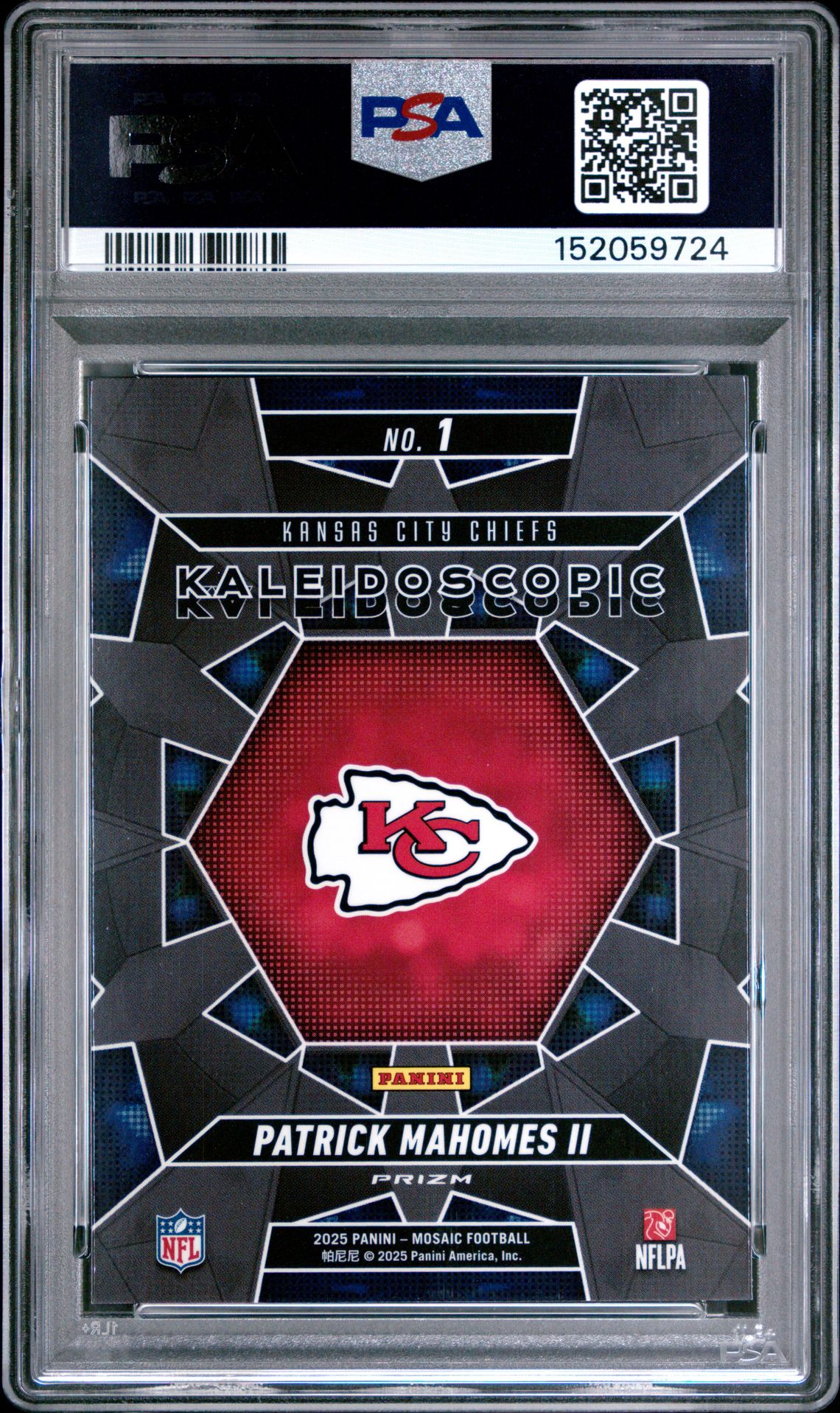 2025 Panini Mosaic Kaleidoscopic Patrick Mahomes Ii #1 Mint 9 back
