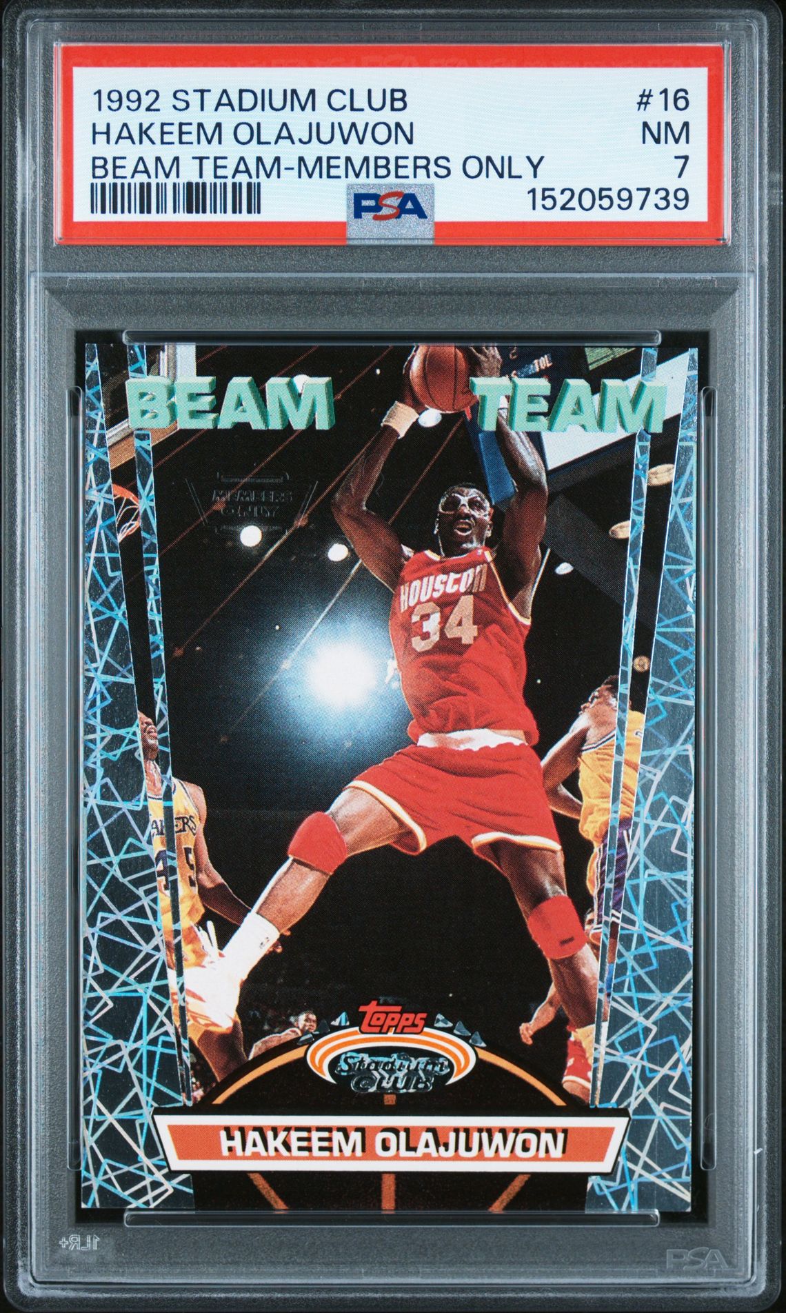1992 Stadium Club Beam Team Hakeem Olajuwon #16 (Beam Team-Members Only) Nm 7 front
