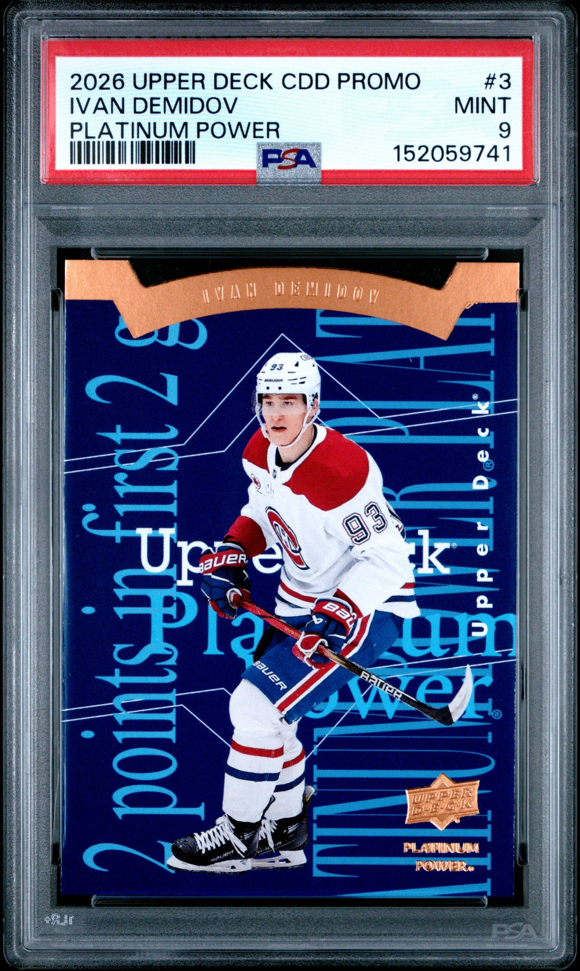 2026 Upper Deck Certified Diamond Dealer Promos Platinum Power Ivan Demidov #3 Mint 9 front