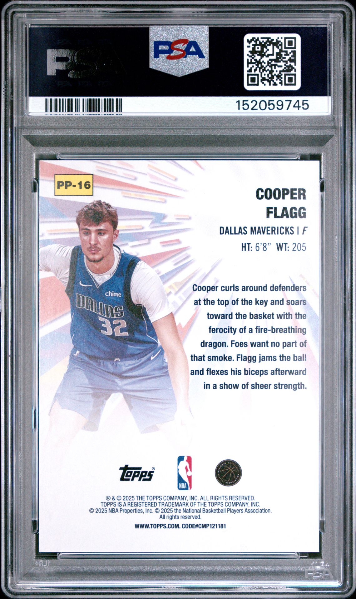 2025 Topps Power Players Cooper Flagg #Pp-16 Mint 9 back
