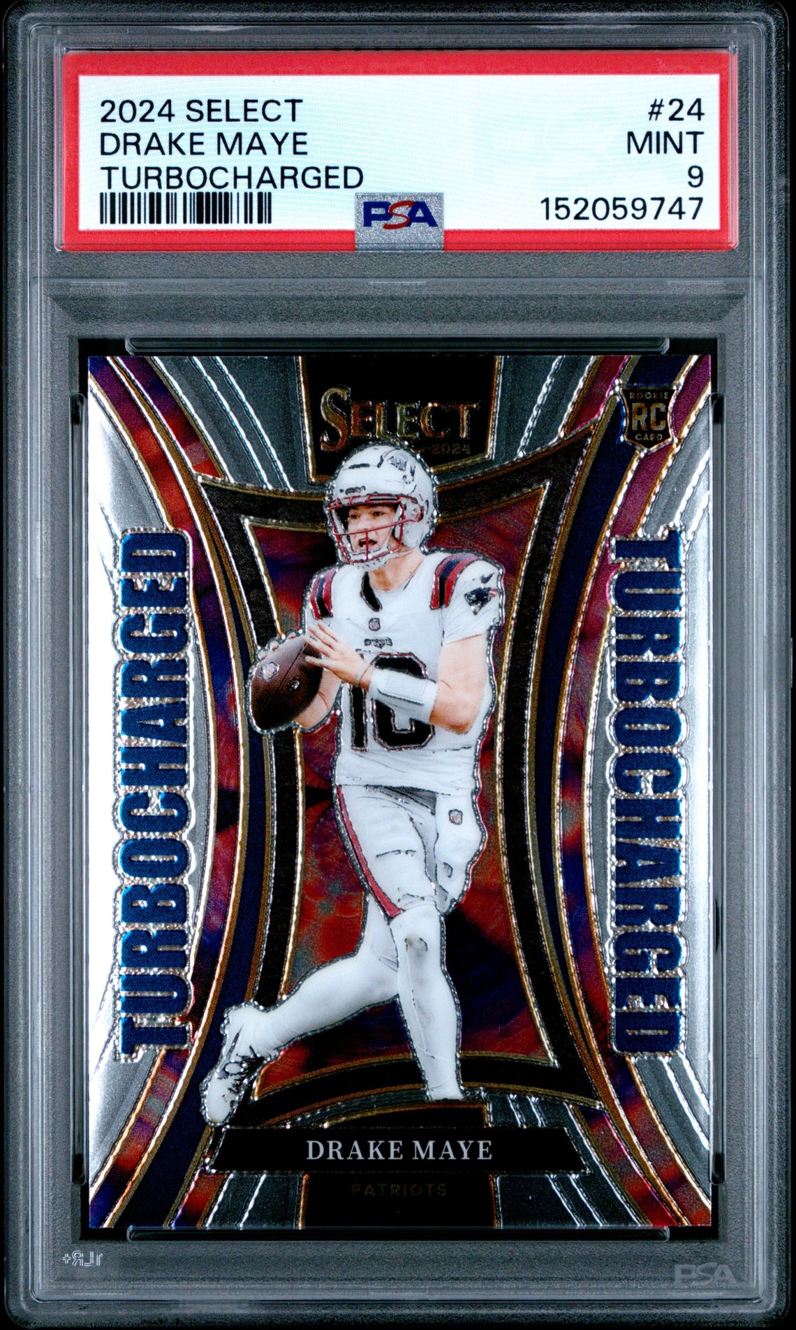 2024 Panini Select Turbocharged Drake Maye #24 Mint 9 front