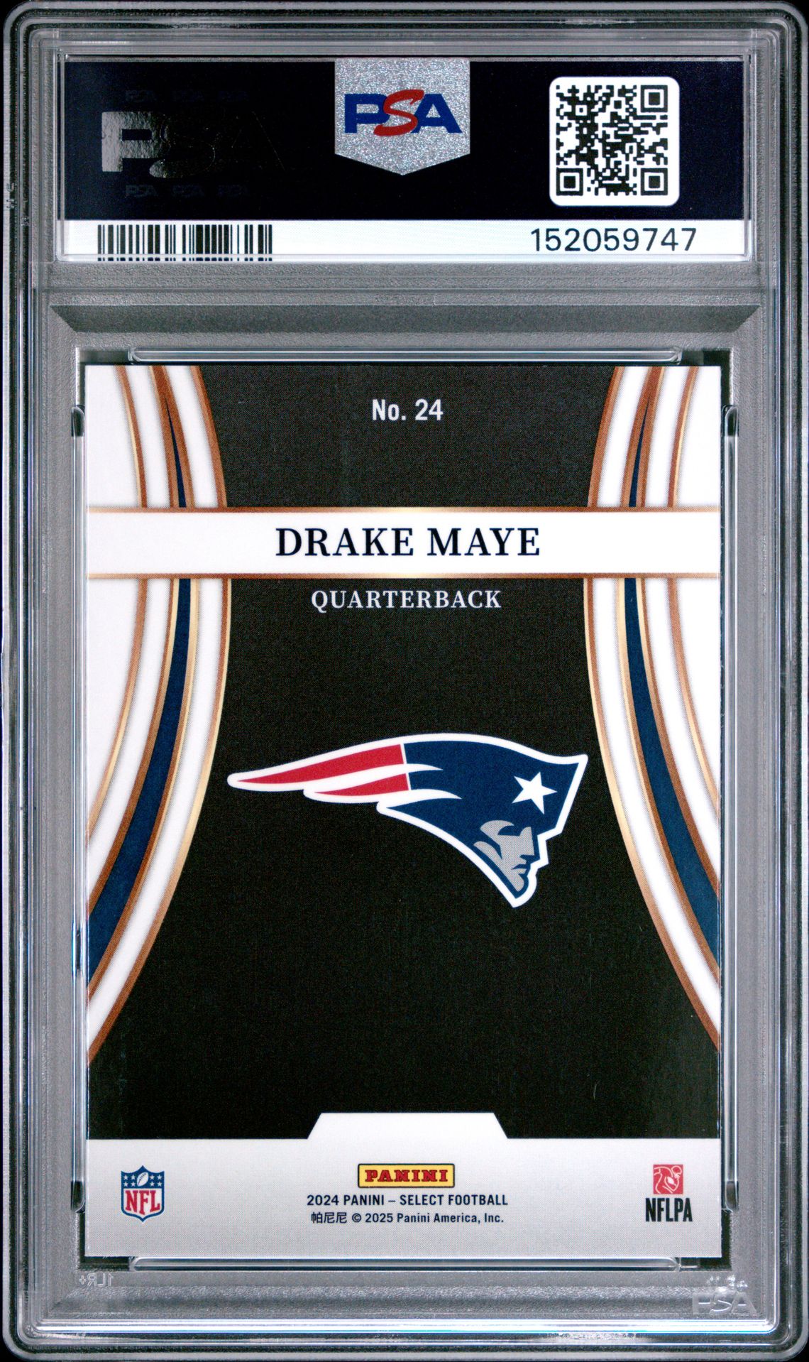 2024 Panini Select Turbocharged Drake Maye #24 Mint 9 back