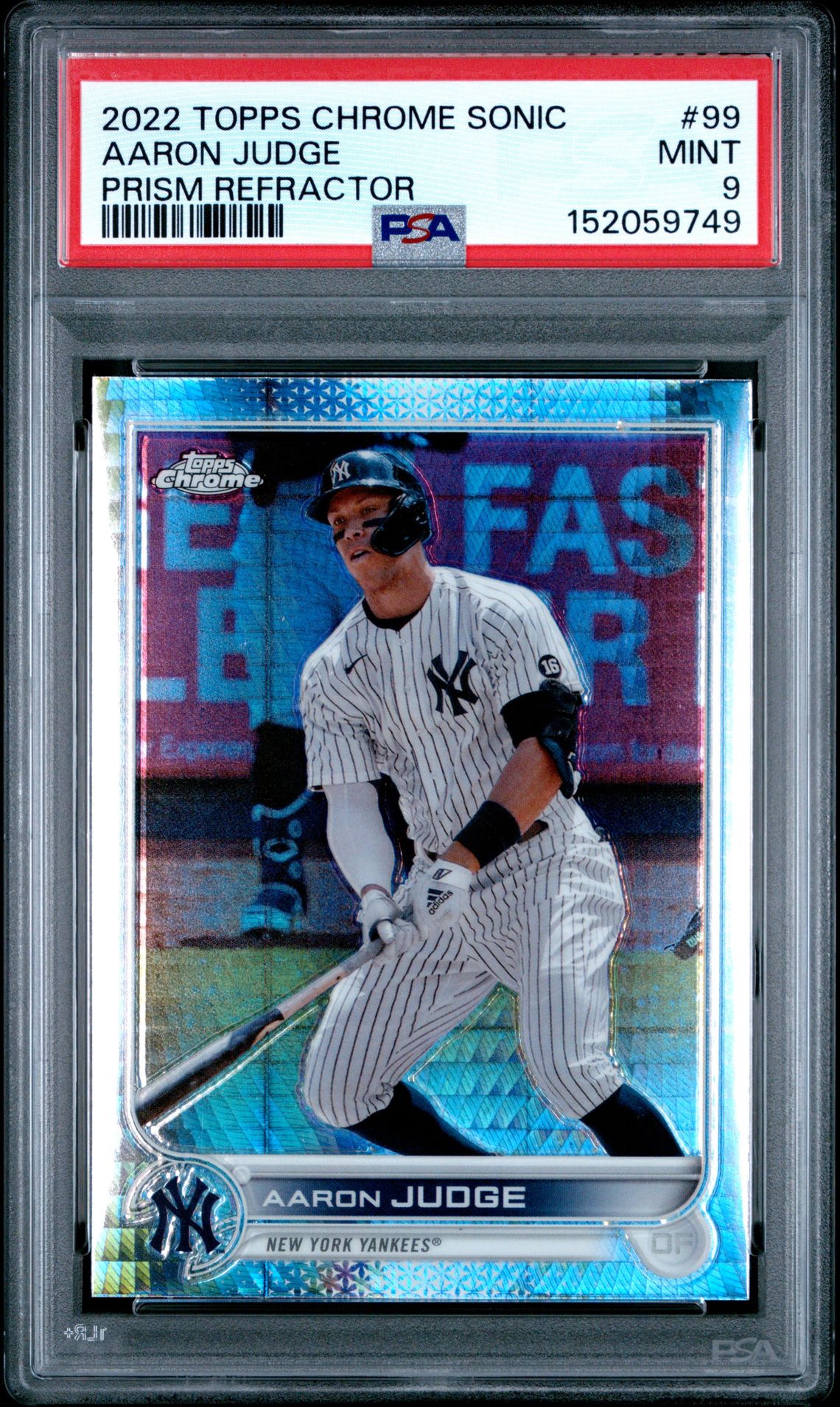 2022 Topps Chrome Sonic Aaron Judge #99 (Prism Refractor) Mint 9 front