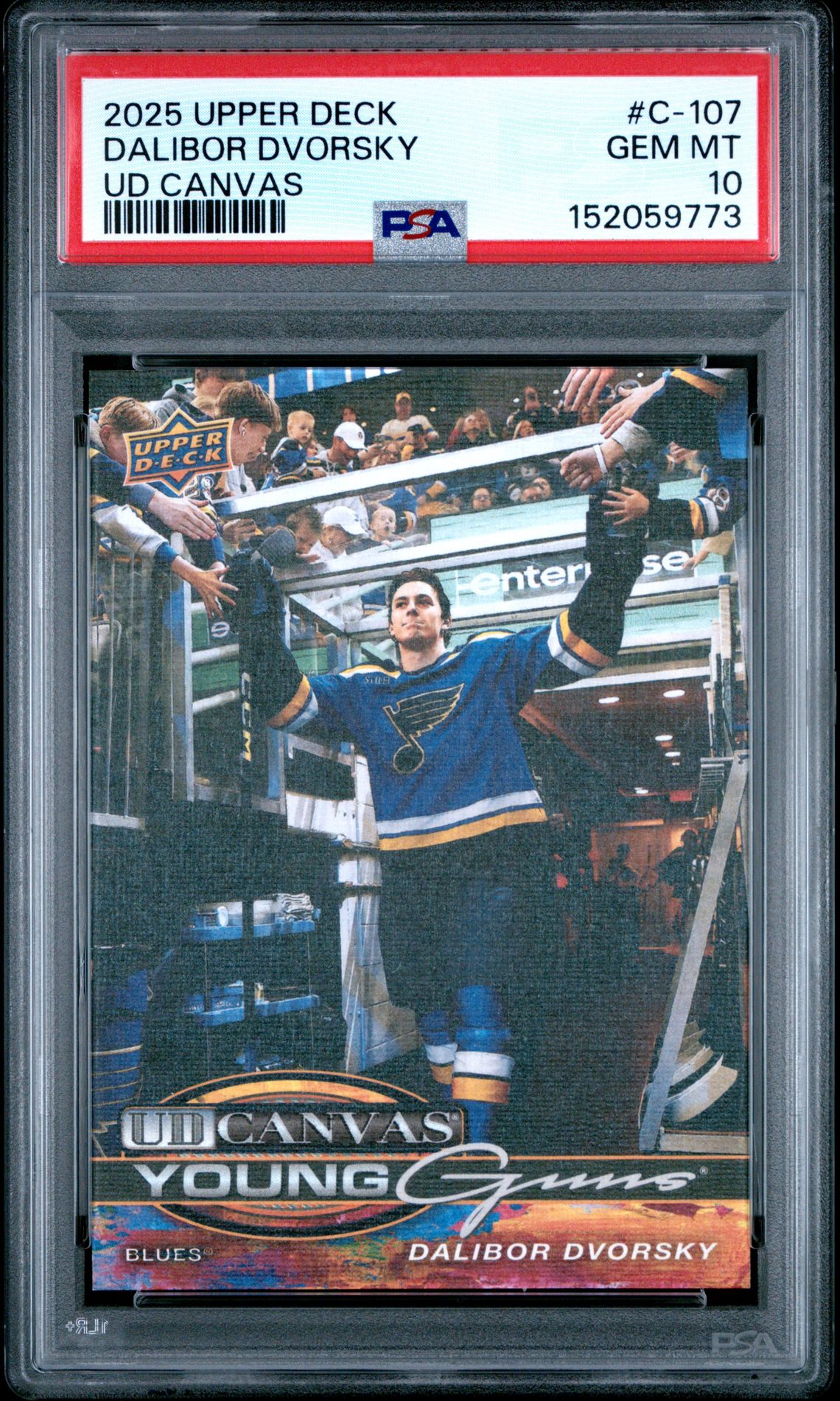 2025 Upper Deck Ud Canvas Dalibor Dvorsky #C-107 Gem Mt 10 front view - PSA graded GEM MT 10