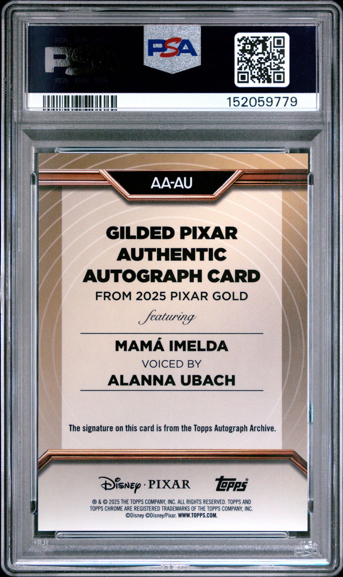 2025 Topps Pixar Gold Gilded Pixar Autographs Alanna Ubach #Aa-Au (Gld Pixar Au-Gold Wave Etch) Nm-Mt 8 back