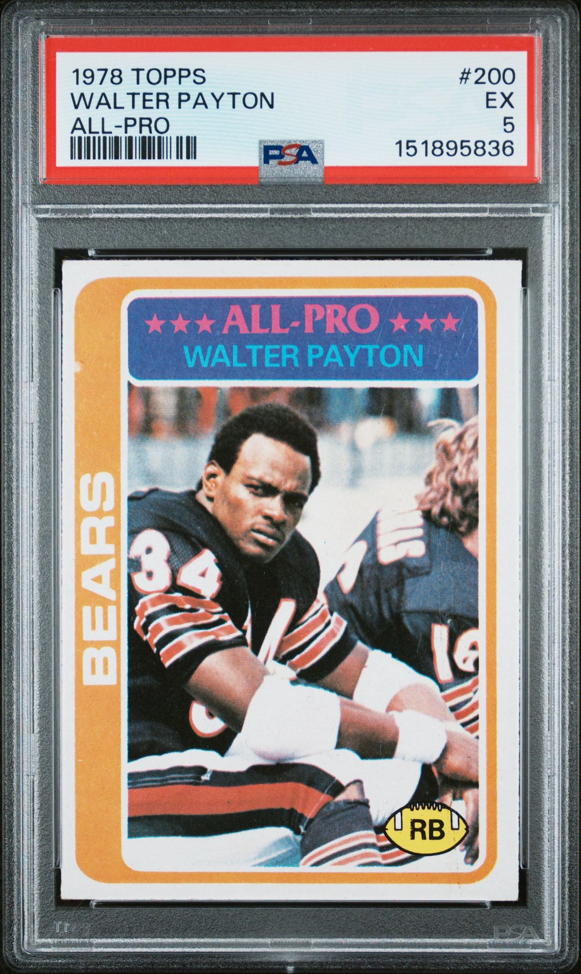 1978 Topps Walter Payton #200 (All-Pro) Ex 5 front