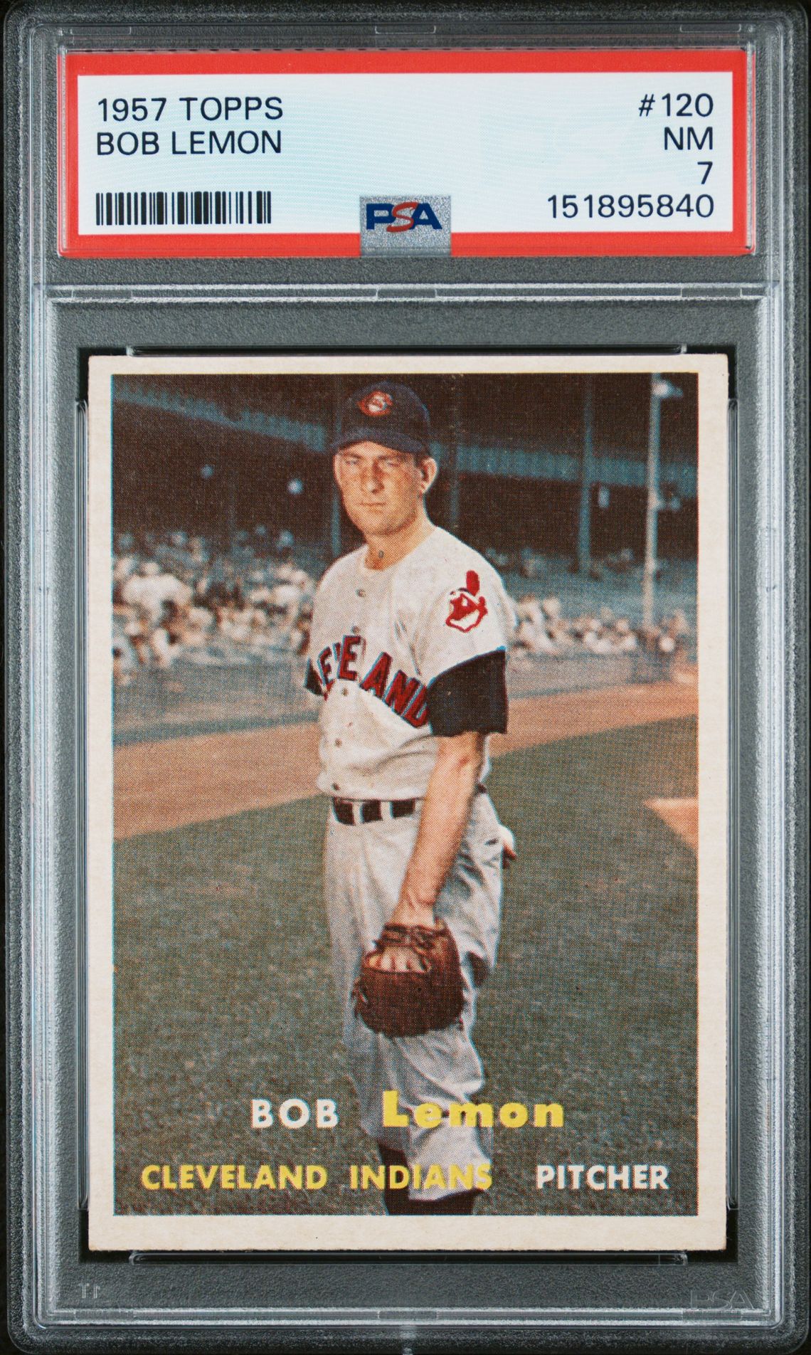 1957 Topps Bob Lemon #120 Nm 7 front