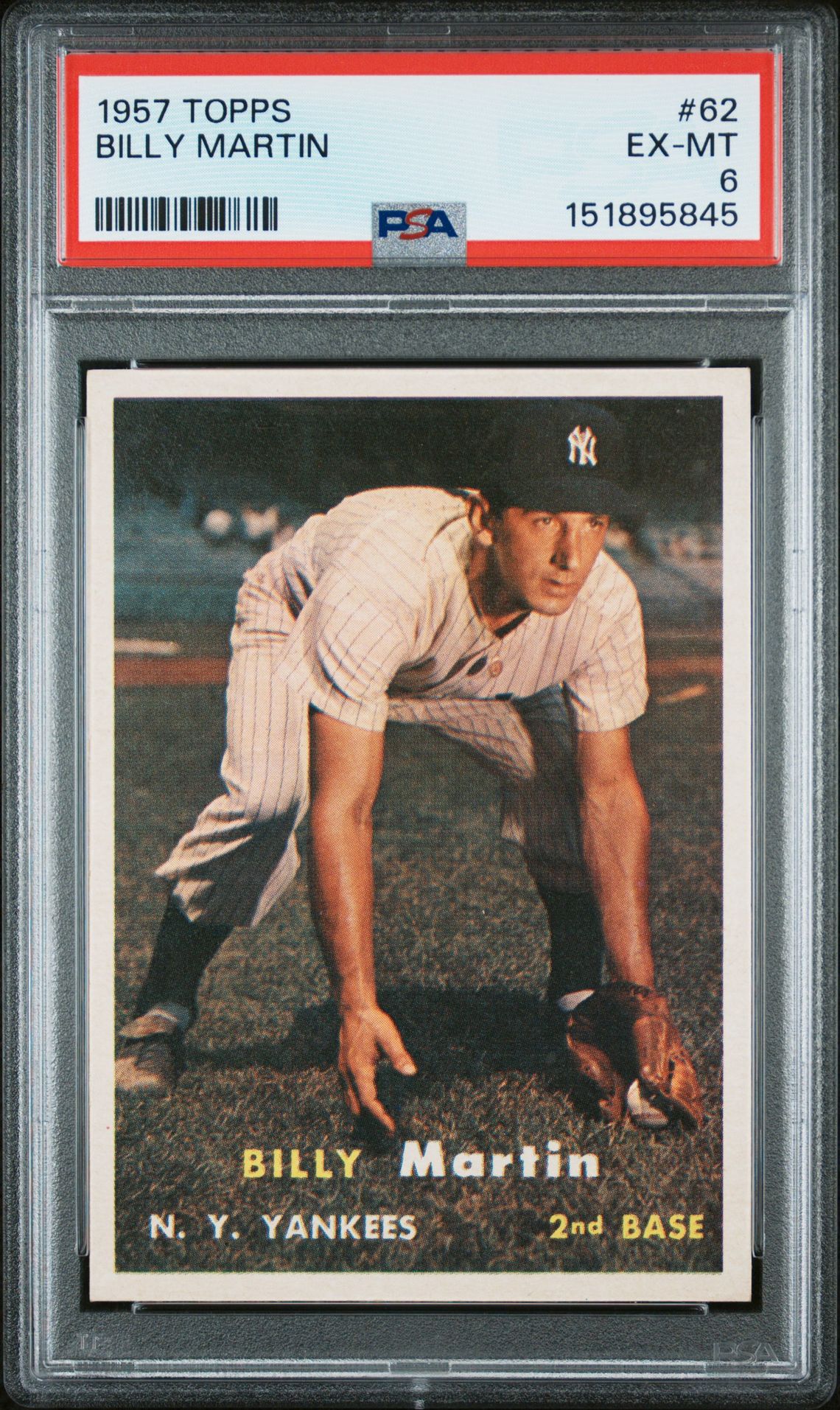 1957 Topps Billy Martin #62 Ex-Mt 6 front
