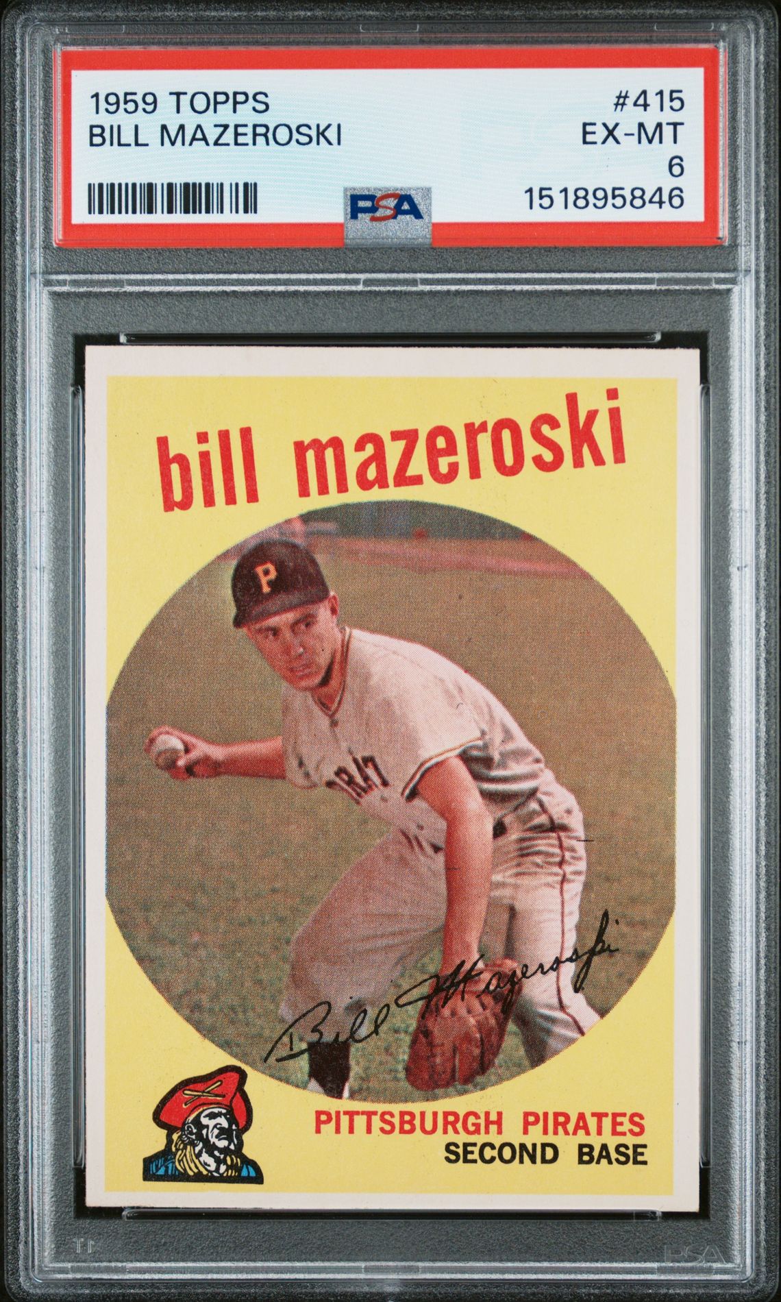 1959 Topps Bill Mazeroski #415 Ex-Mt 6 front