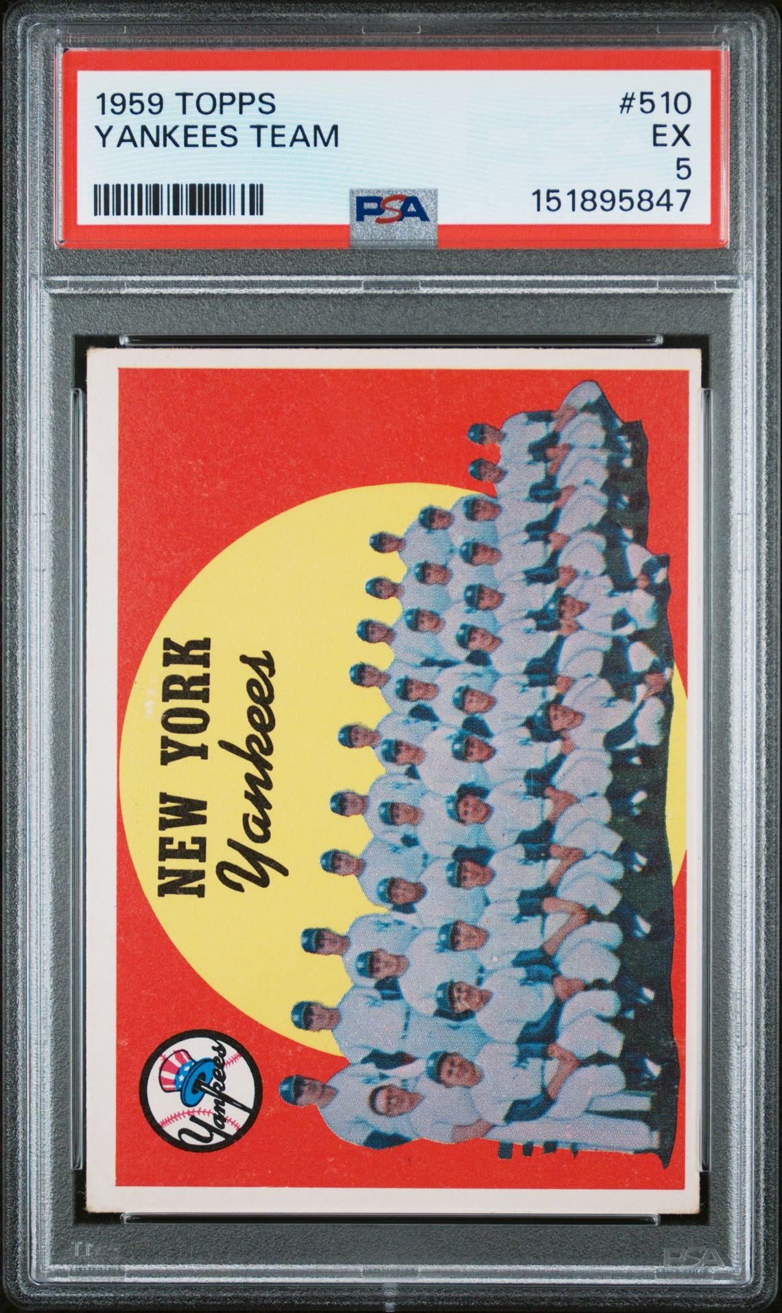 1959 Topps Yankees Team #510 Ex 5 front