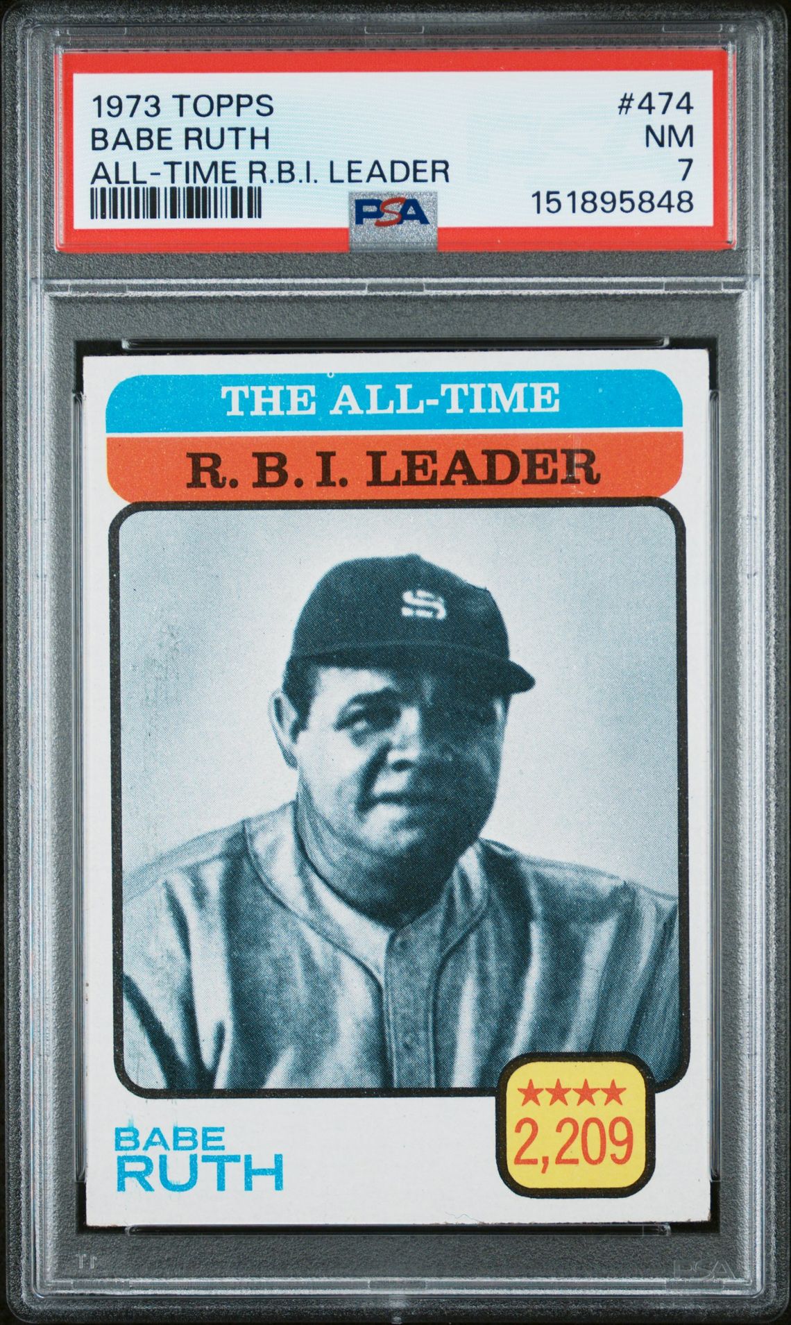 1973 Topps Babe Ruth #474 (All-Time R.b.i. Leader) Nm 7 front