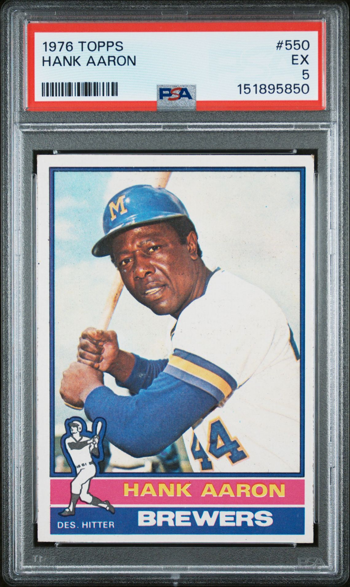 1976 Topps Hank Aaron #550 Ex 5 front