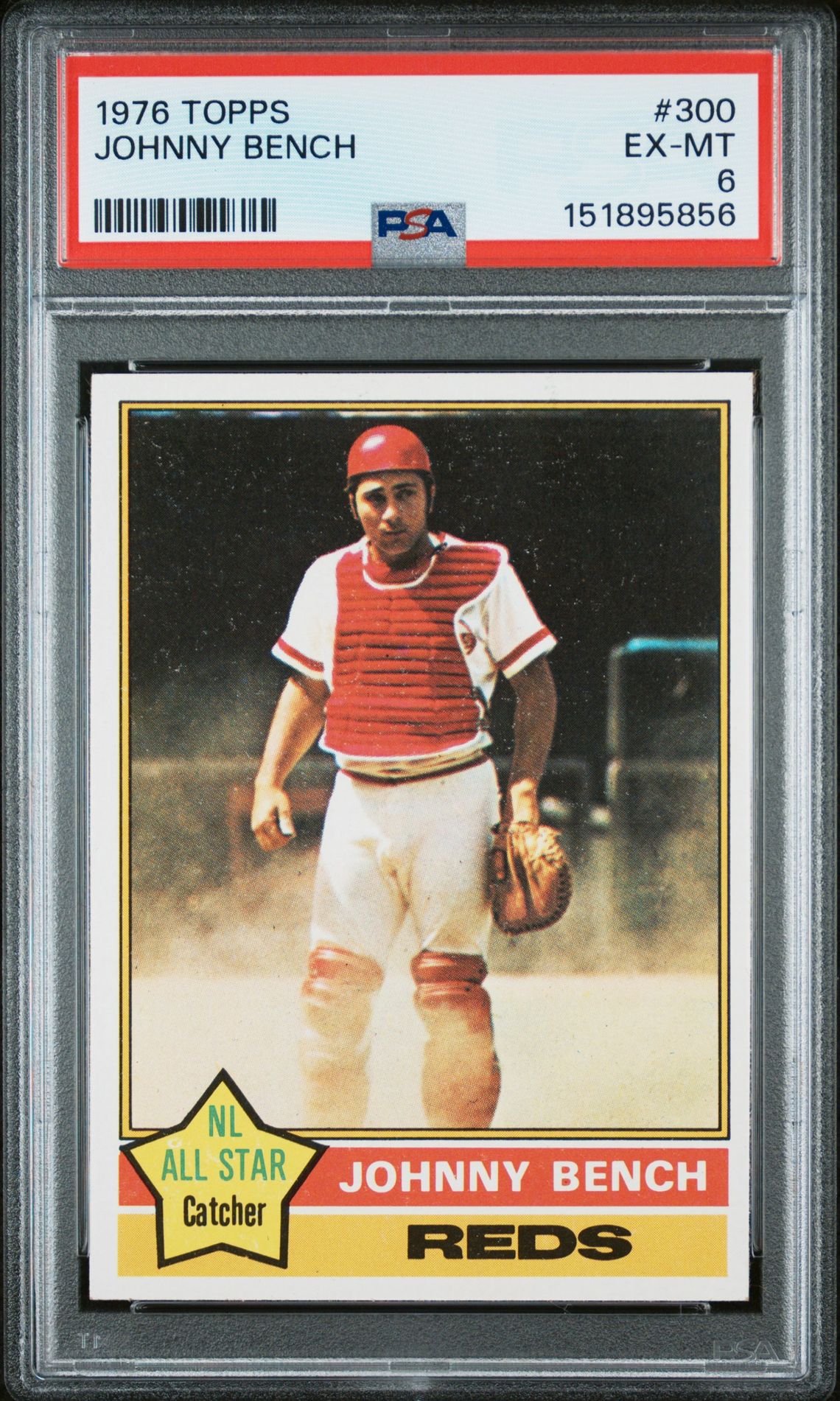 1976 Topps Johnny Bench #300 Ex-Mt 6 front