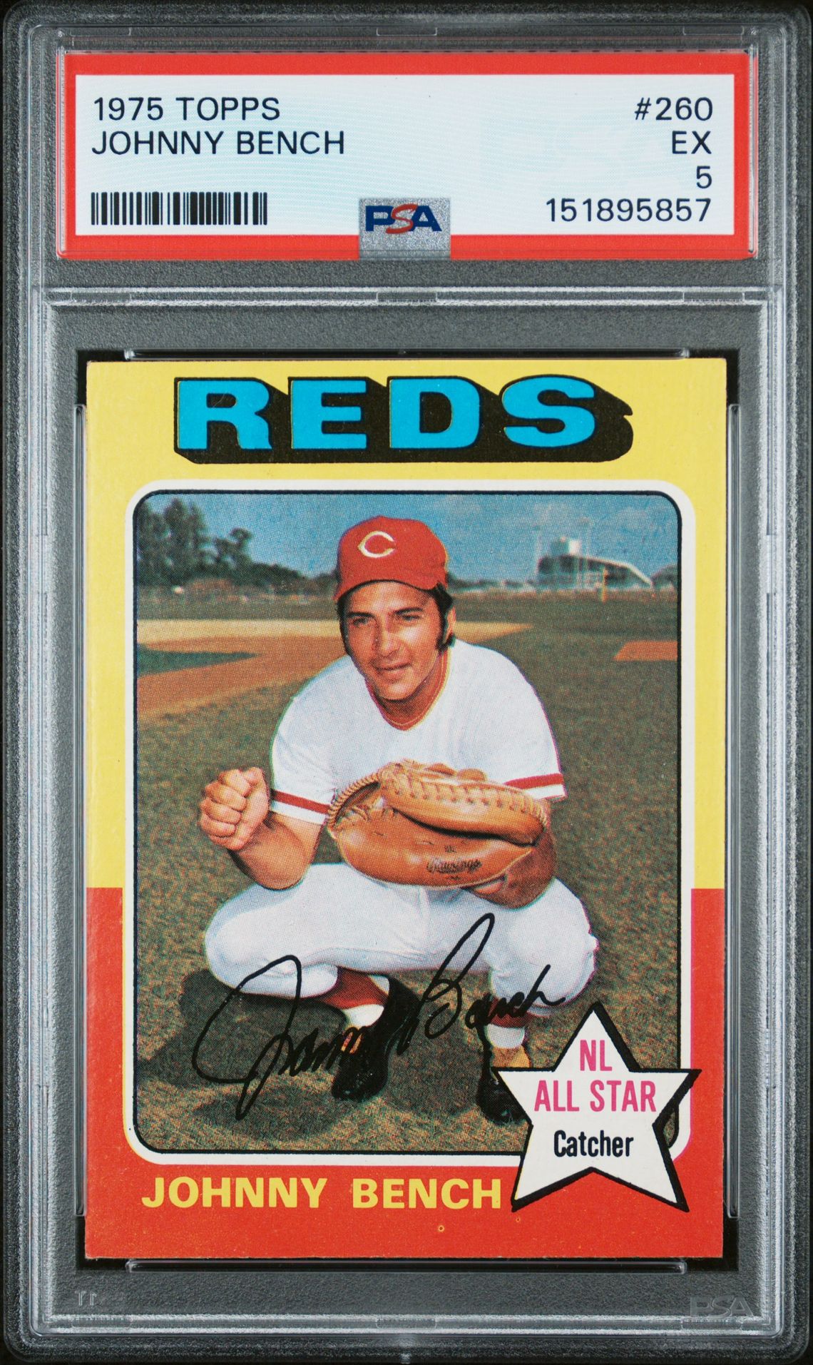 1975 Topps Johnny Bench #260 Ex 5 front