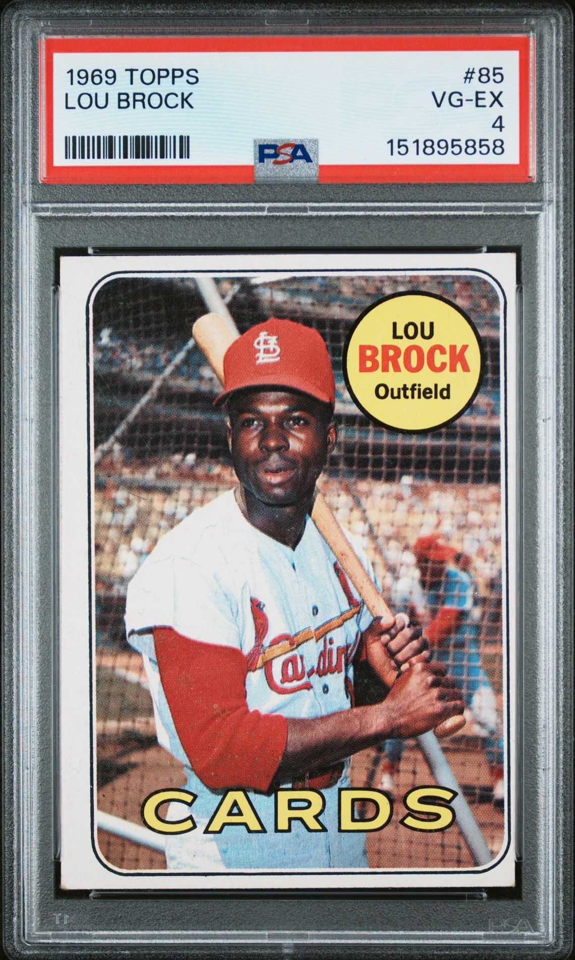 1969 Topps Lou Brock #85 Vg-Ex 4 front