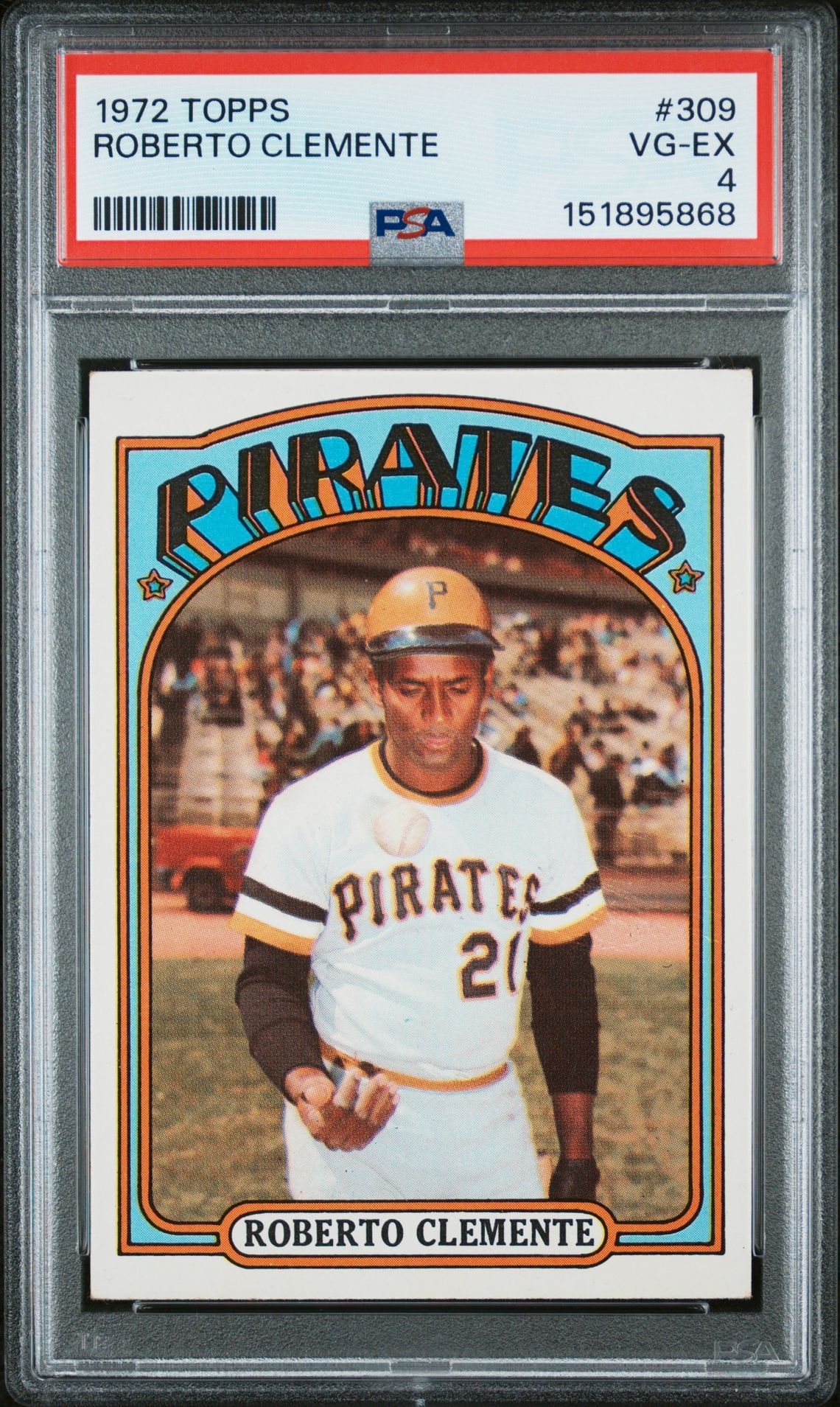 1972 Topps Roberto Clemente #309 Vg-Ex 4 front