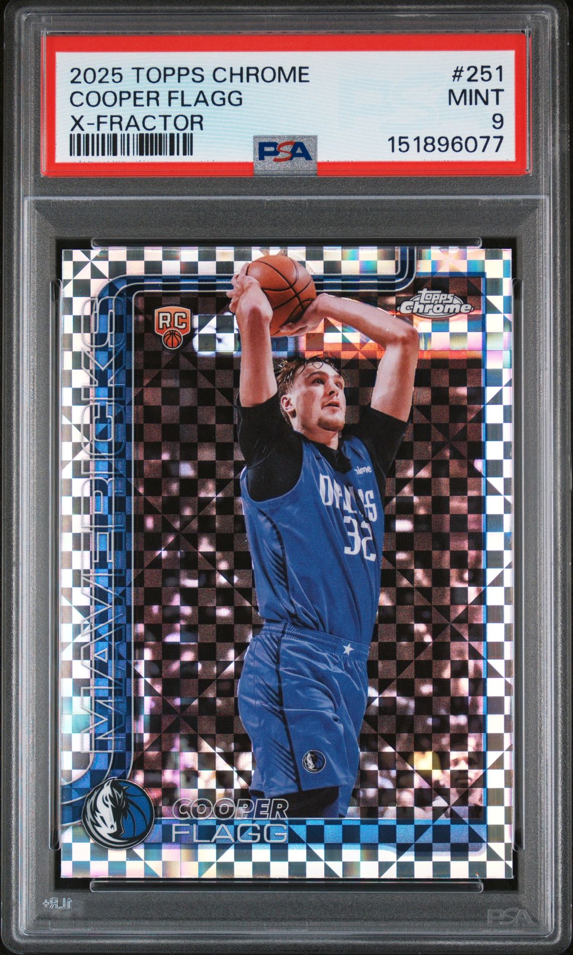 2025 Topps Chrome Cooper Flagg #251 (X-Fractor) Mint 9 front