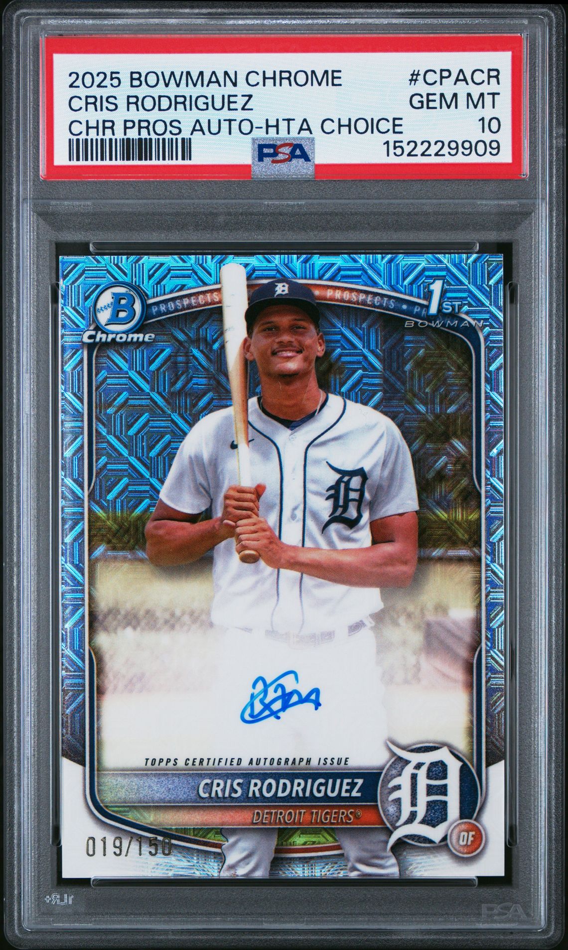2025 Bowman BOWMAN CHROME PROSPECT AUTOGRAPHS CHR PROS AUTO-HTA CHOICE #CPACR Cris Rodriguez front