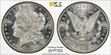 1887 $1 MS67PL