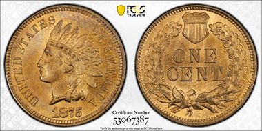 1875 1C MS66BN