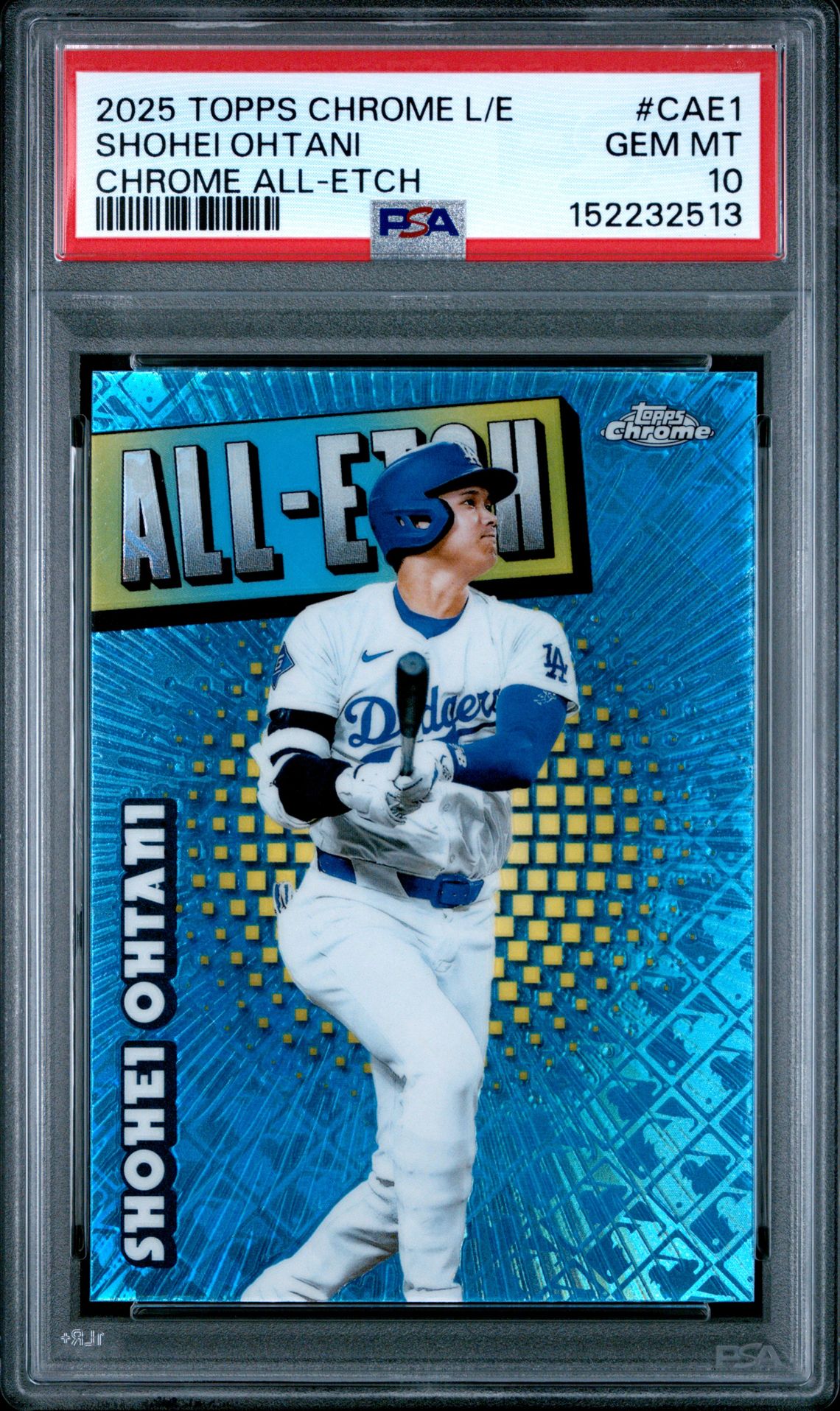 2025 Topps TOPPS CHROME LOGOFRACTOR EDITION CHROME ALL-ETCH #CAE1 Shohei Ohtani front