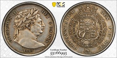 1817 1/2 Cr S-3788 Bull Head AU55