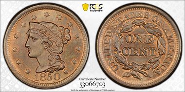 1850 1C MS66BN