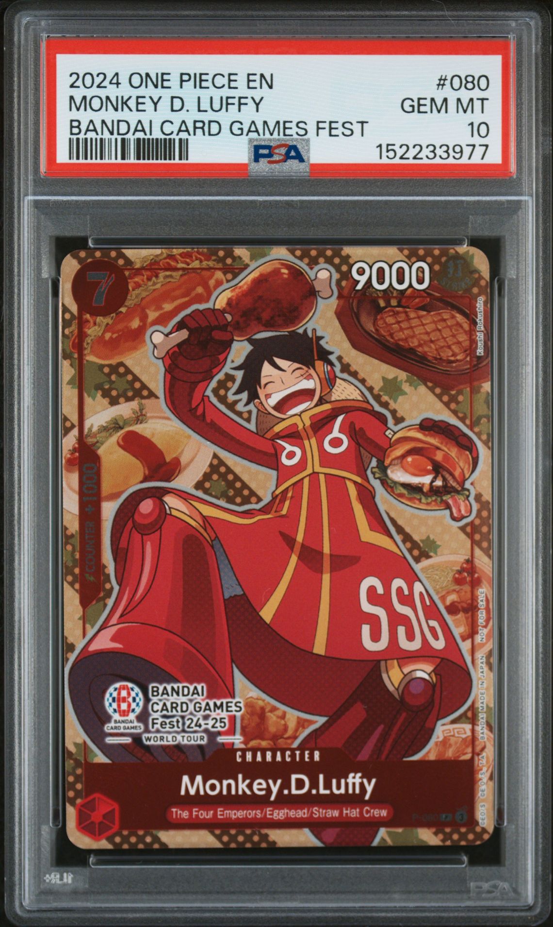 2024 One Piece ONE PIECE PROMOS BANDAI CARD GAMES FEST #080 Monkey D. Luffy front