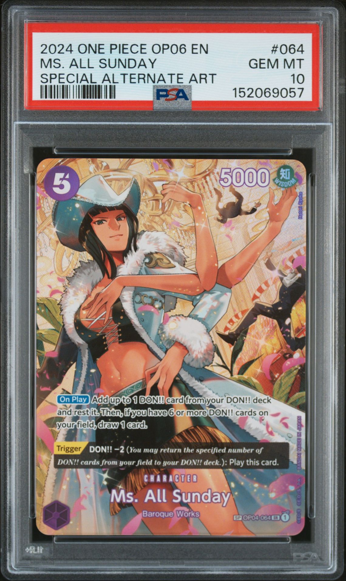 2024 One Piece ONE PIECE OP06-WINGS OF THE CAPTAIN SPECIAL ALTERNATE ART #064 Ms. All Sunday front
