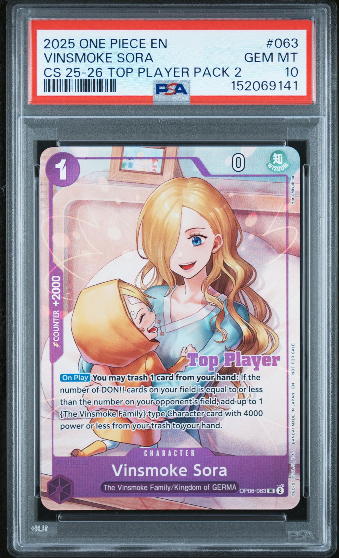 2025 One Piece ONE PIECE CHAMPIONSHIP 25-26 TOP PLAYER PACK 2 #063 Vinsmoke Sora front