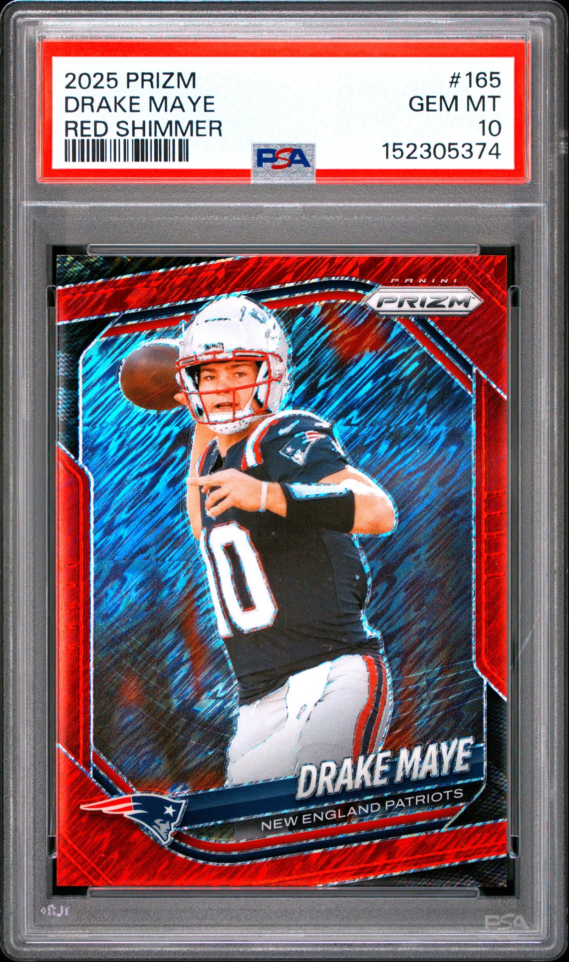 2025 Panini PANINI PRIZM RED SHIMMER #165 Drake Maye front
