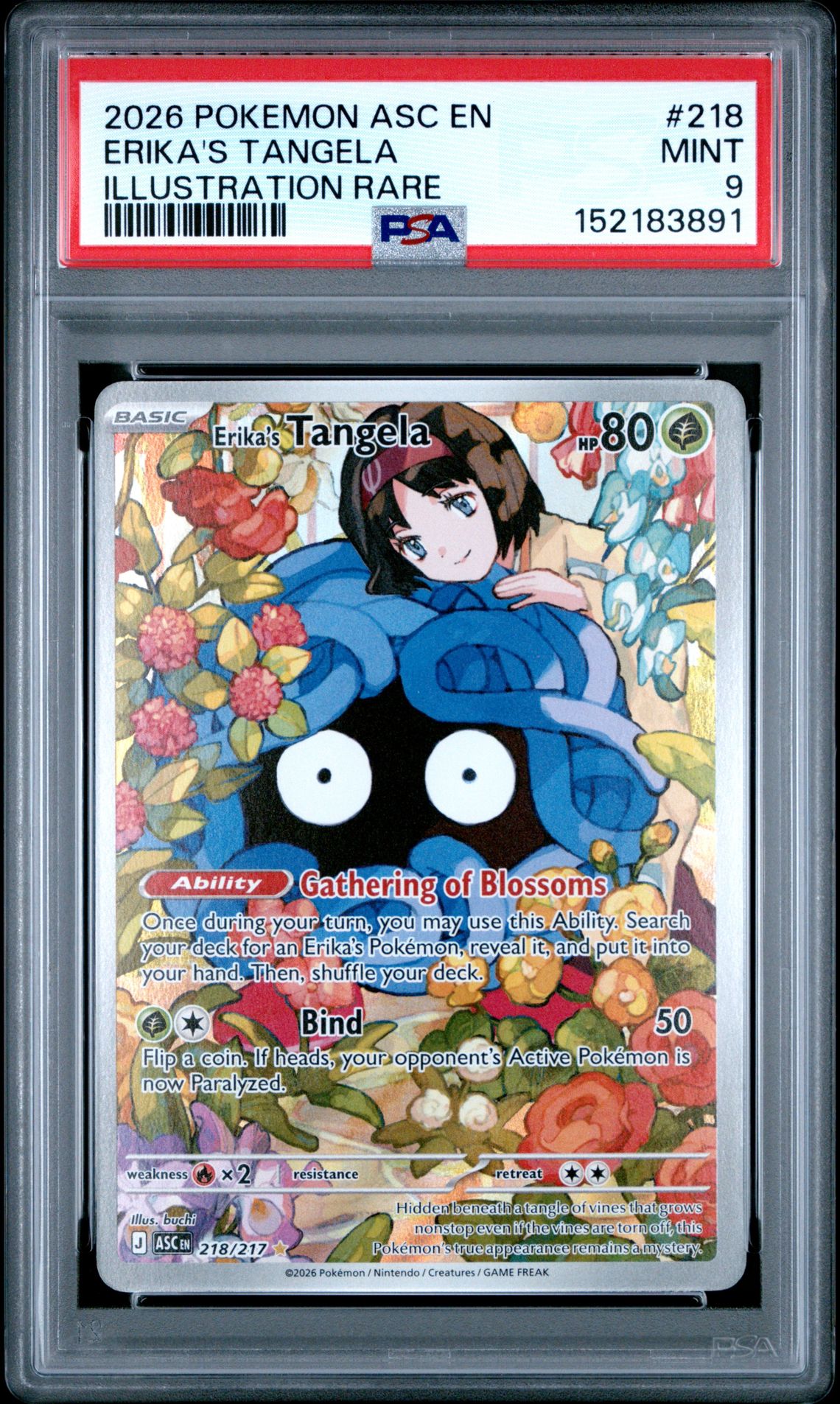 2026 Pokemon POKEMON ASC EN-ASCENDED HEROES ILLUSTRATION RARE #218 Erika's Tangela front