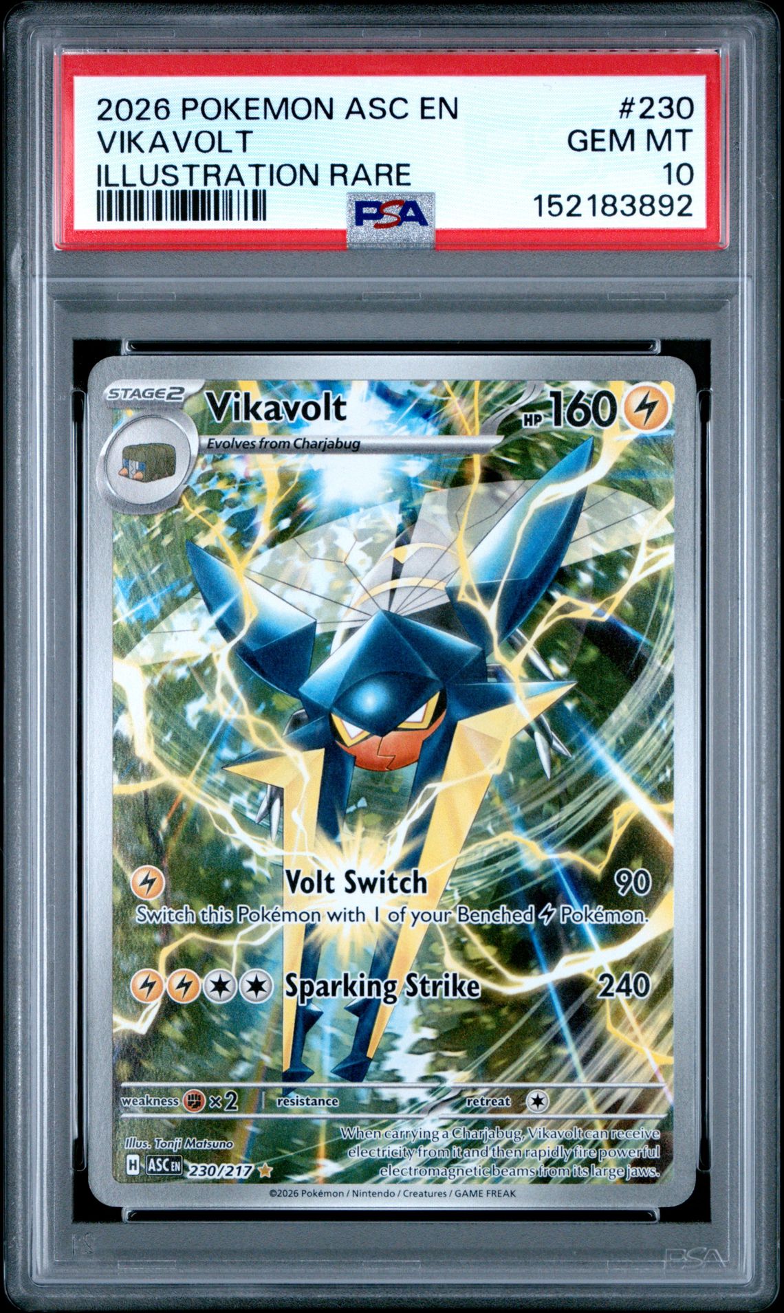 2026 Pokemon POKEMON ASC EN-ASCENDED HEROES ILLUSTRATION RARE #230 Vikavolt front
