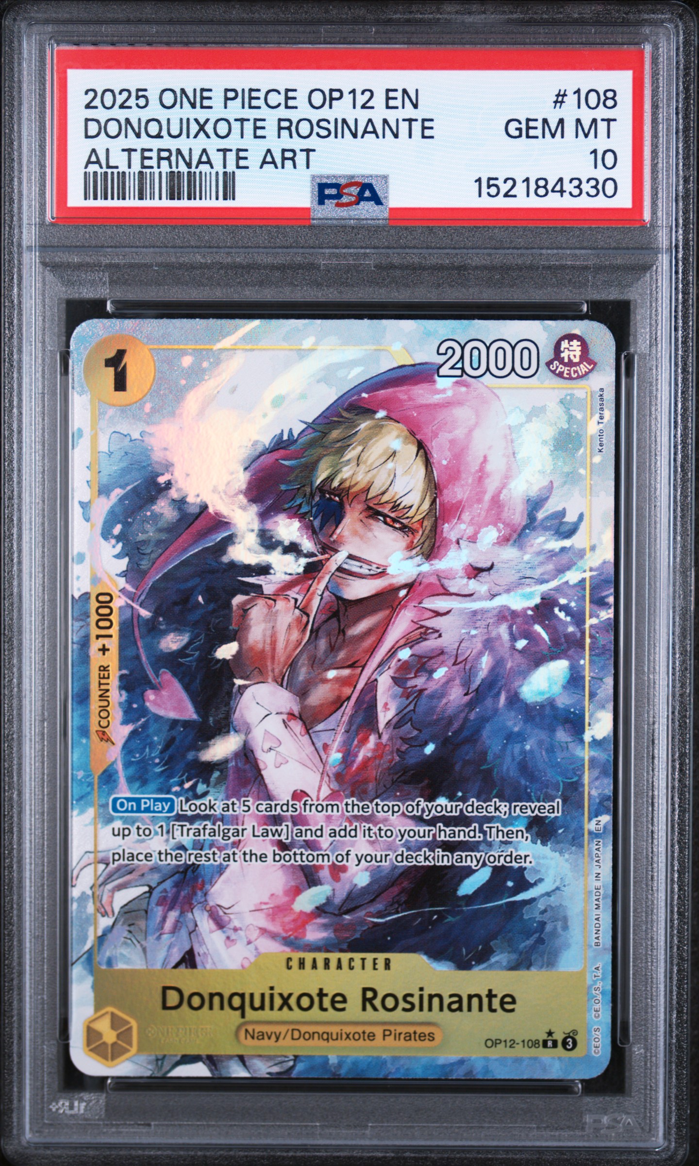 2025 #108 Donquixote Rosinante PSA 10 One Piece OP12-Legacy of the Master