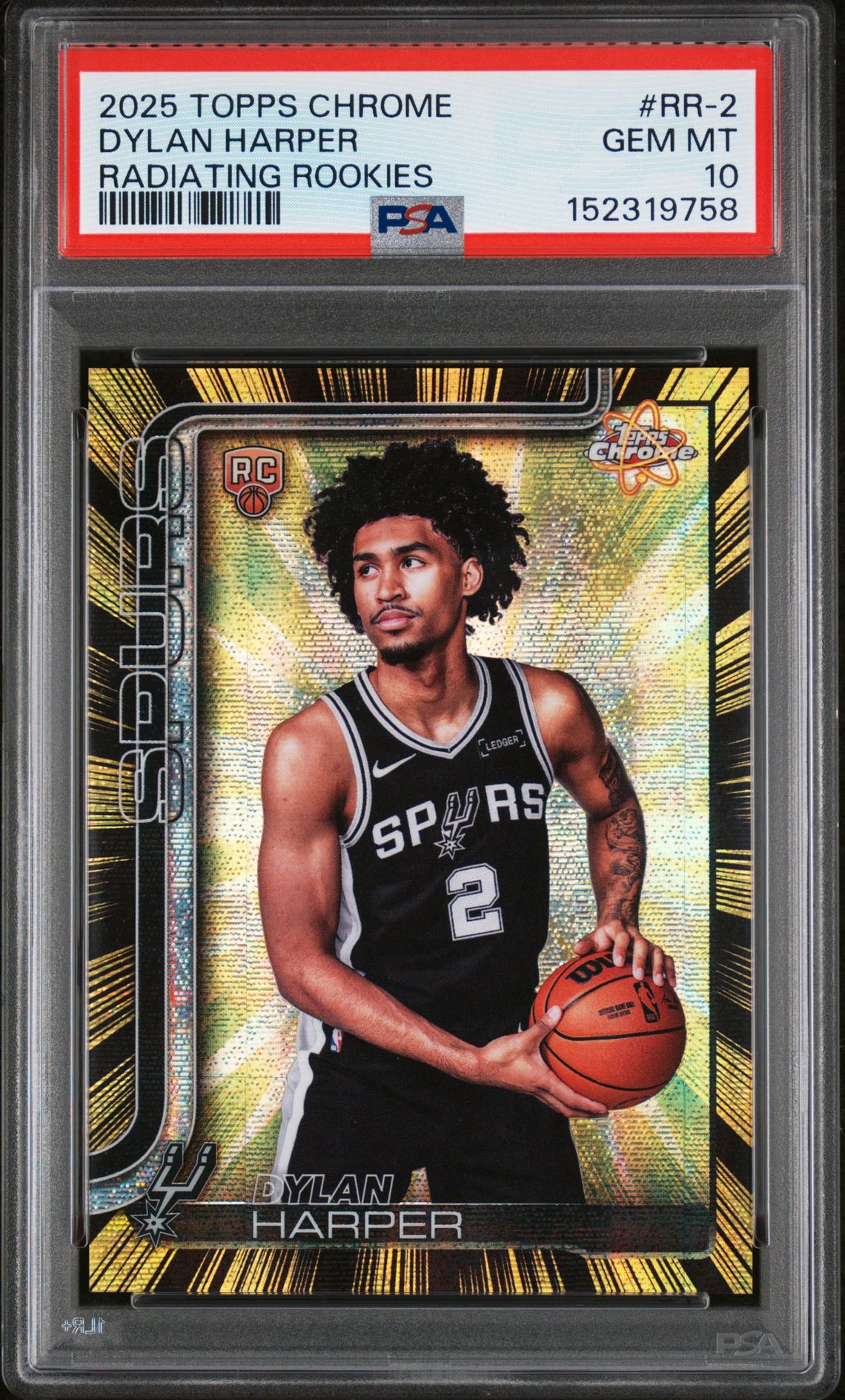 2025 Topps Chrome Topps Chrome Radiating Rookies #RR-2 Dylan Harper front
