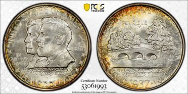 1937 50C Antietam MS67+ 