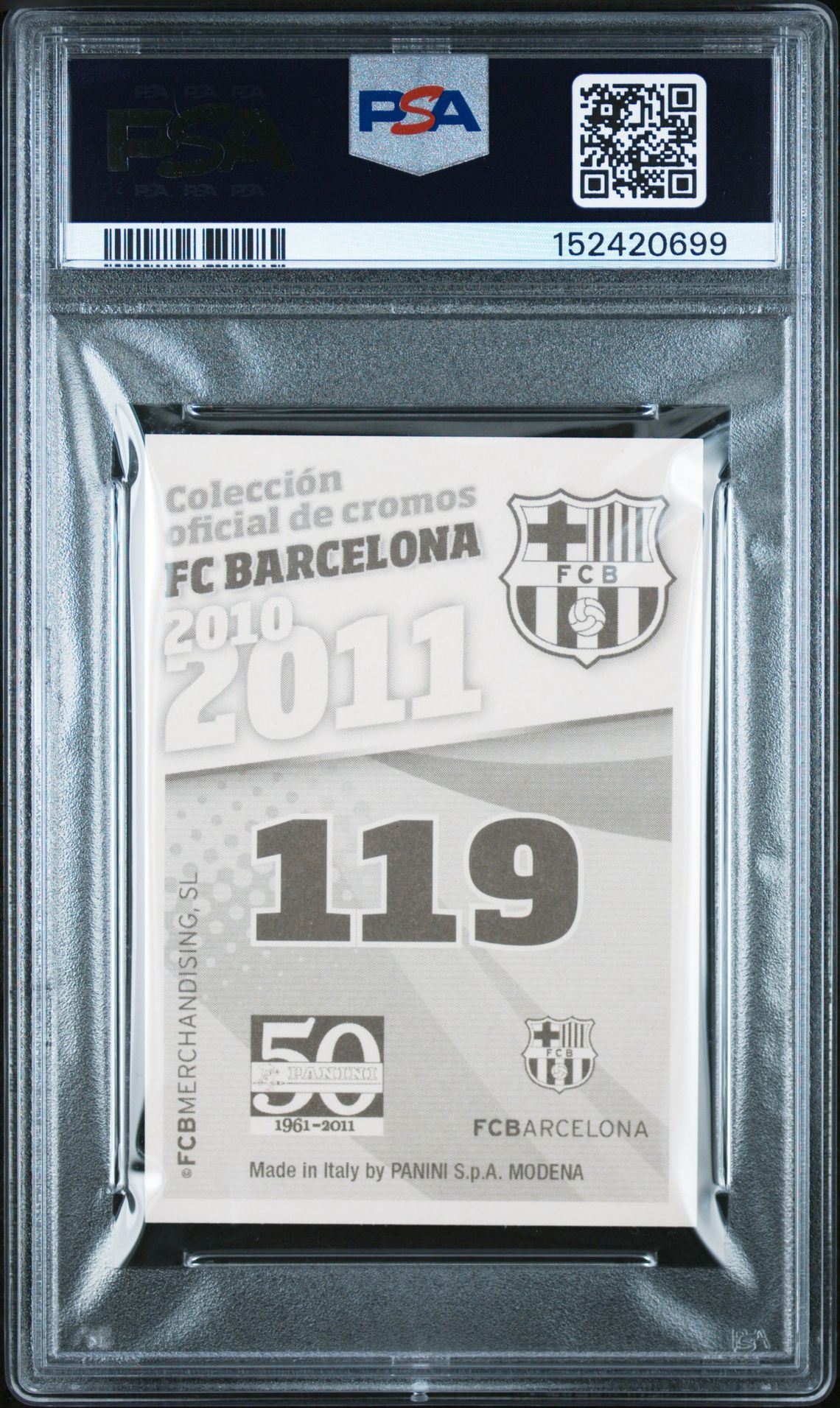 2010-11 Panini Fc Barcelona Lionel Messi #119 (Fc Barcelona-Autografo) Nm-Mt 8 back