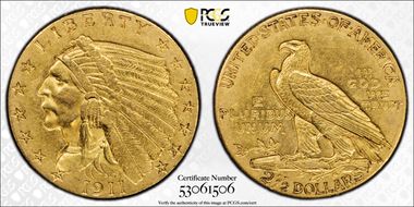 1911 $2.50 AU53