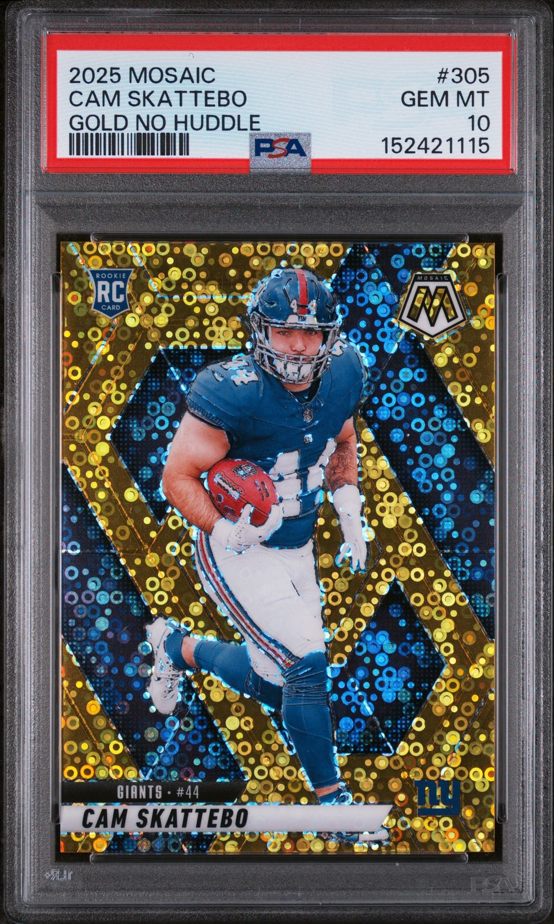 2025 Panini PANINI MOSAIC GOLD NO HUDDLE #305 Cam Skattebo front