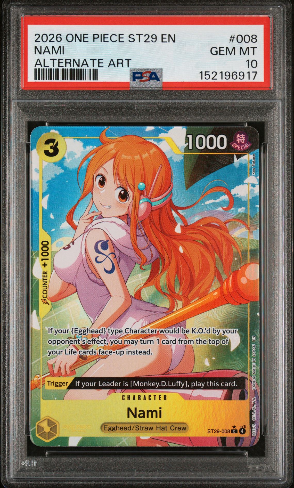 2026 One Piece ONE PIECE STARTER DECK ST29-EGGHEAD Alt Art #008 Nami front