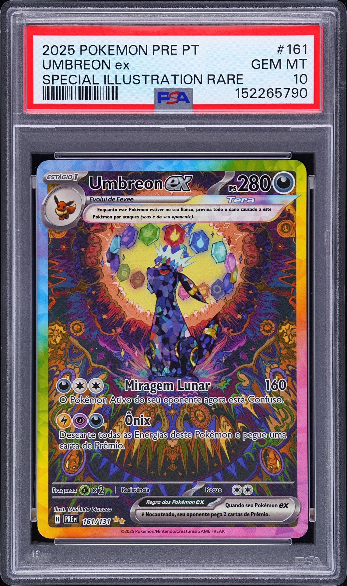 2025 Pokemon POKEMON PORTUGUESE PRE PT-PRISMATIC EVOLUTIONS SPECIAL ILLUSTRATION RARE #161 Umbreon Ex front